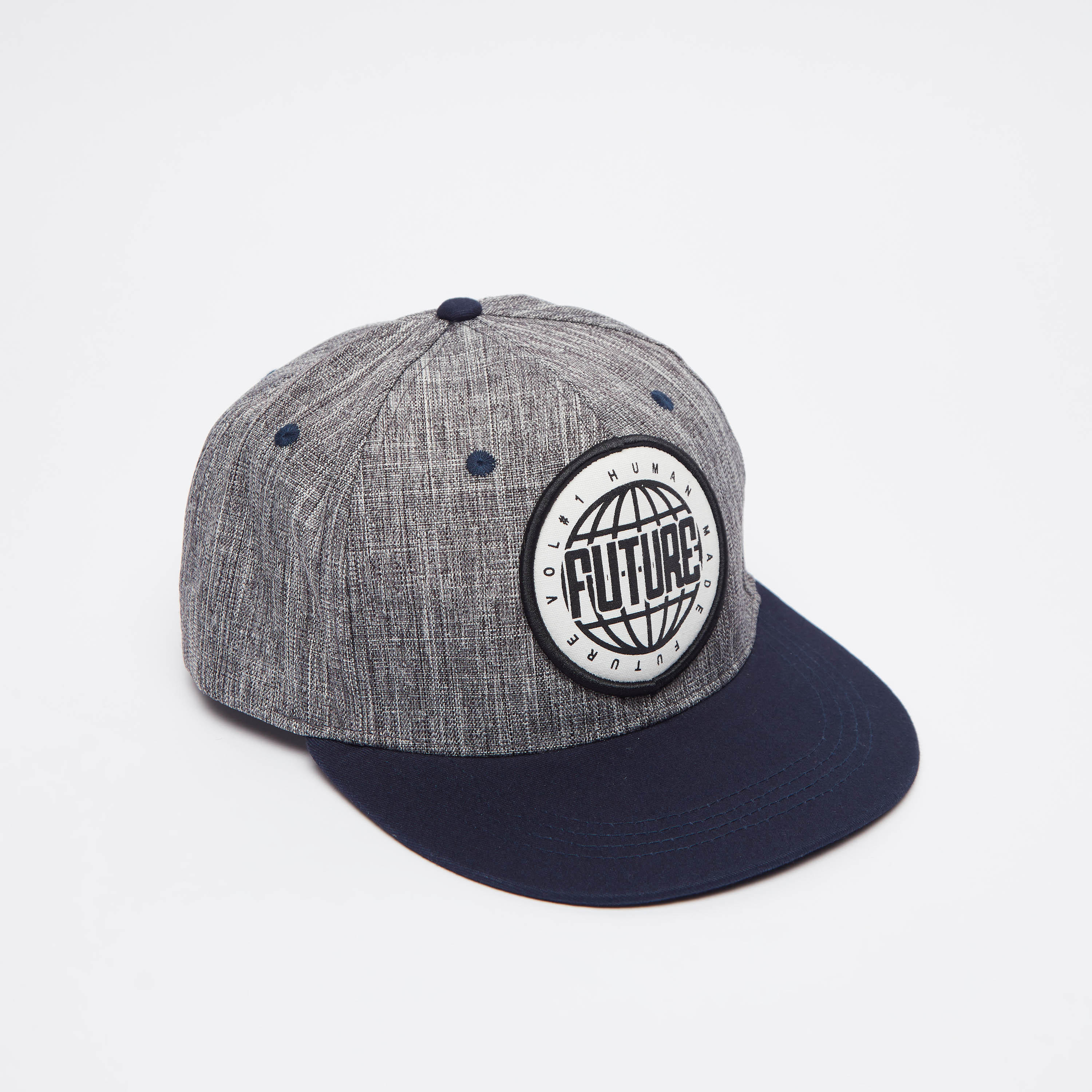 Embroidered Applique Detail Cap with Snap Closure-men-caps-image-1