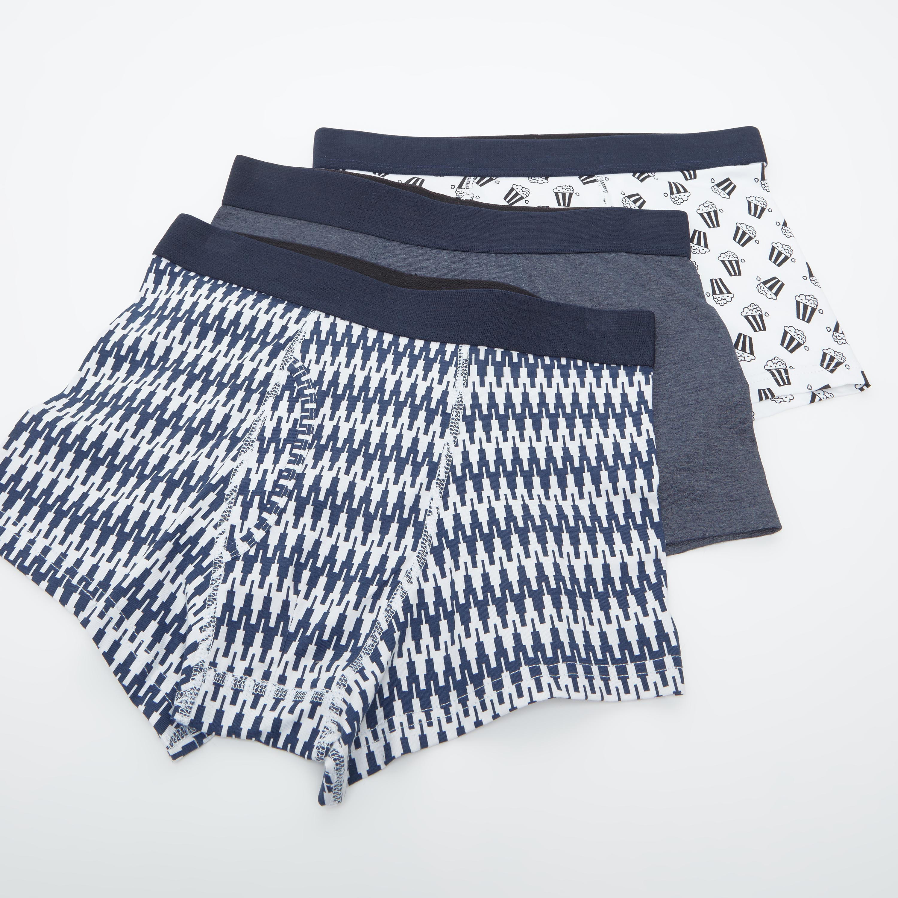 شورتات ترانك داخليّة متنوعة بخصر مطّاطي- طقم من 3 قطع-men-clothing-innerwear-underwear-image-1