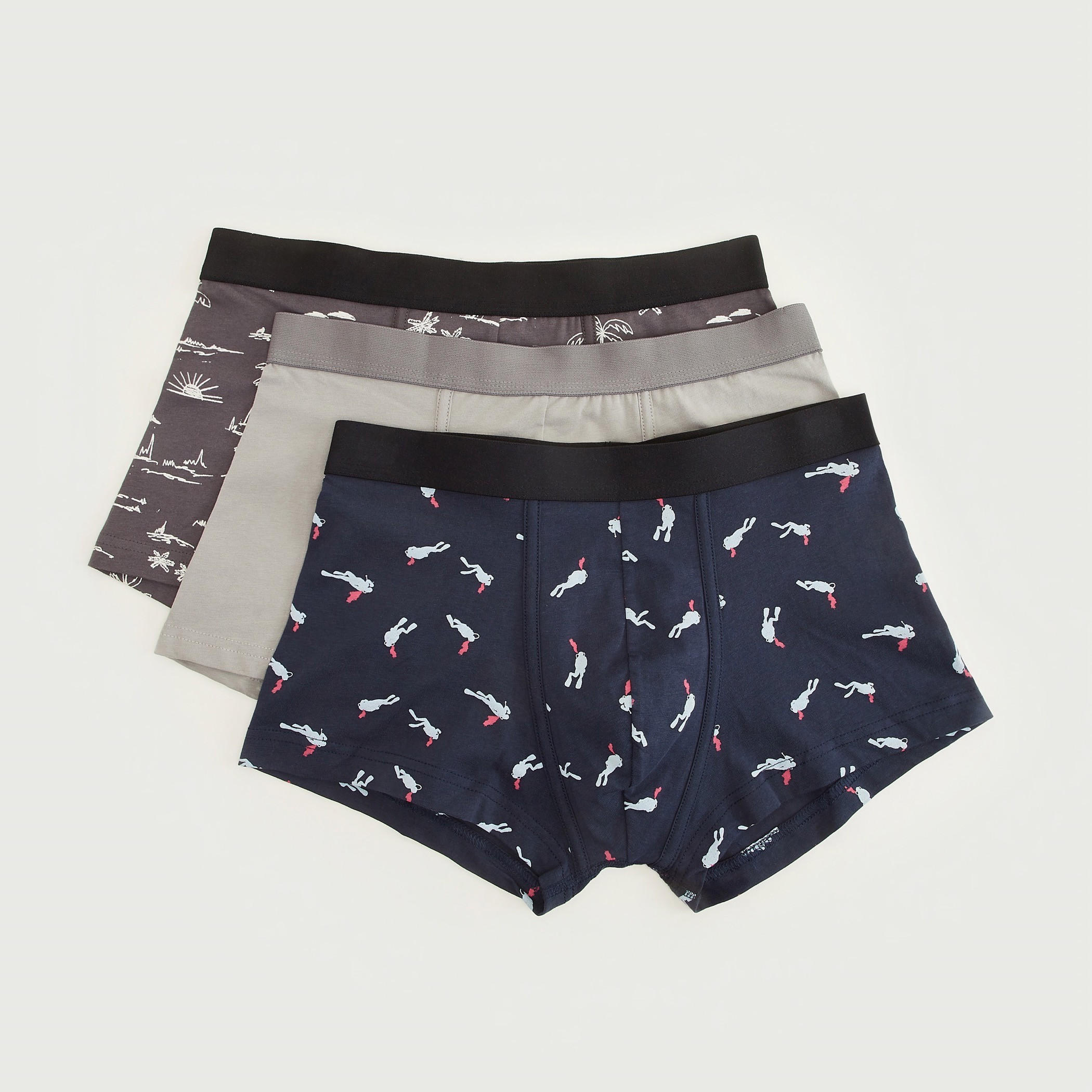 Set of 3 - Assorted Swimwear Trunks with Elasticated Waistband-men-clothing-innerwear-underwear-image-1