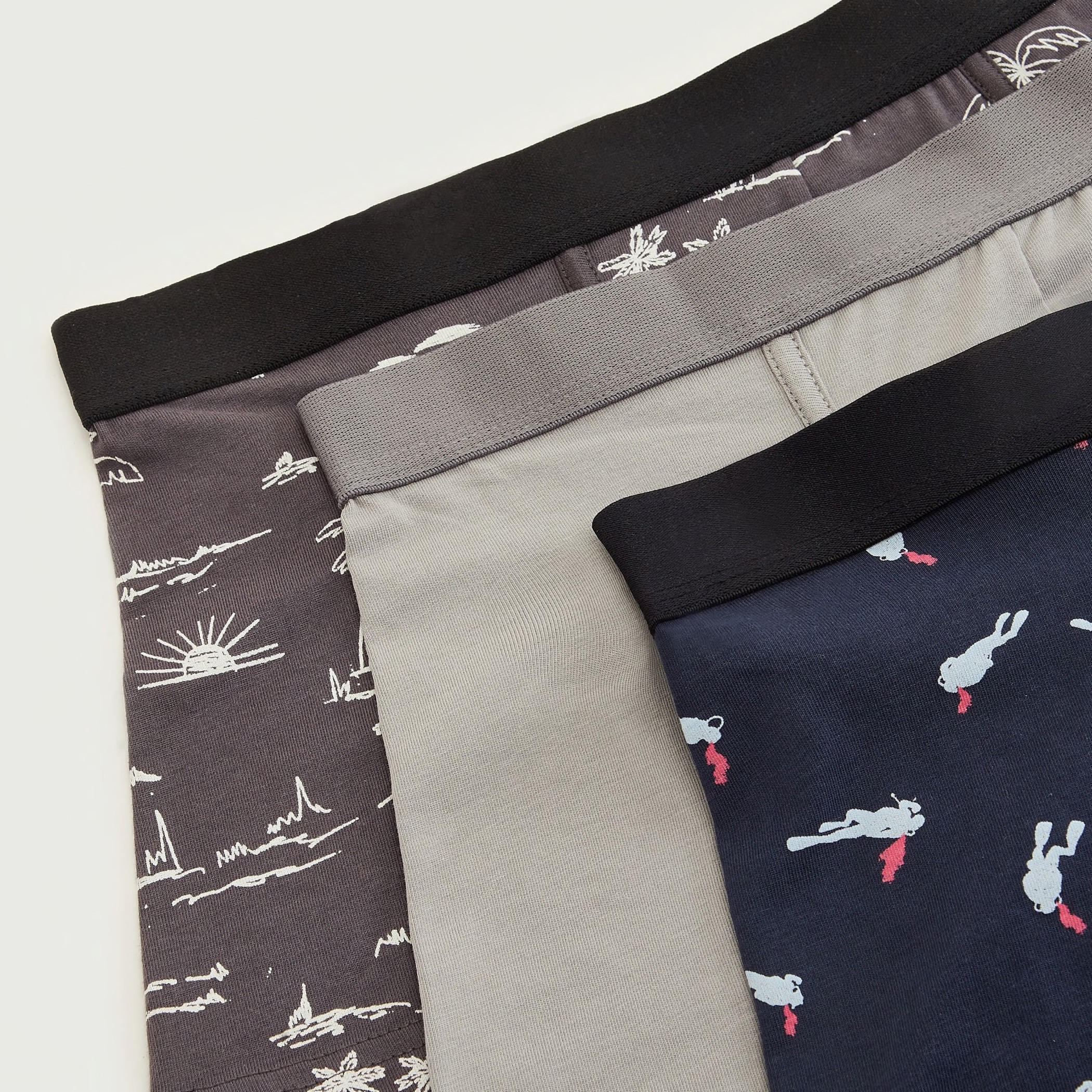 Set of 3 - Assorted Swimwear Trunks with Elasticated Waistband-men-clothing-innerwear-underwear-image-2