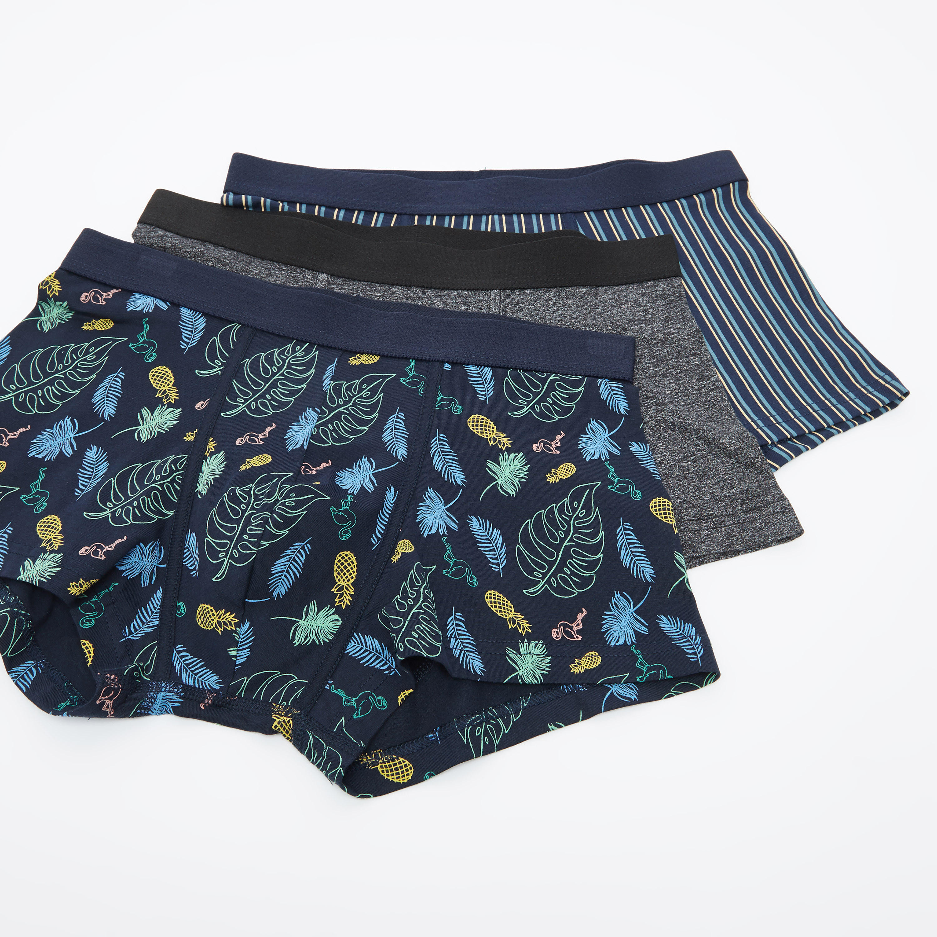 شورتات ترانك داخليّة متنوعة بخصر مطّاطي- طقم من قطعتين-men-clothing-innerwear-underwear-image-1
