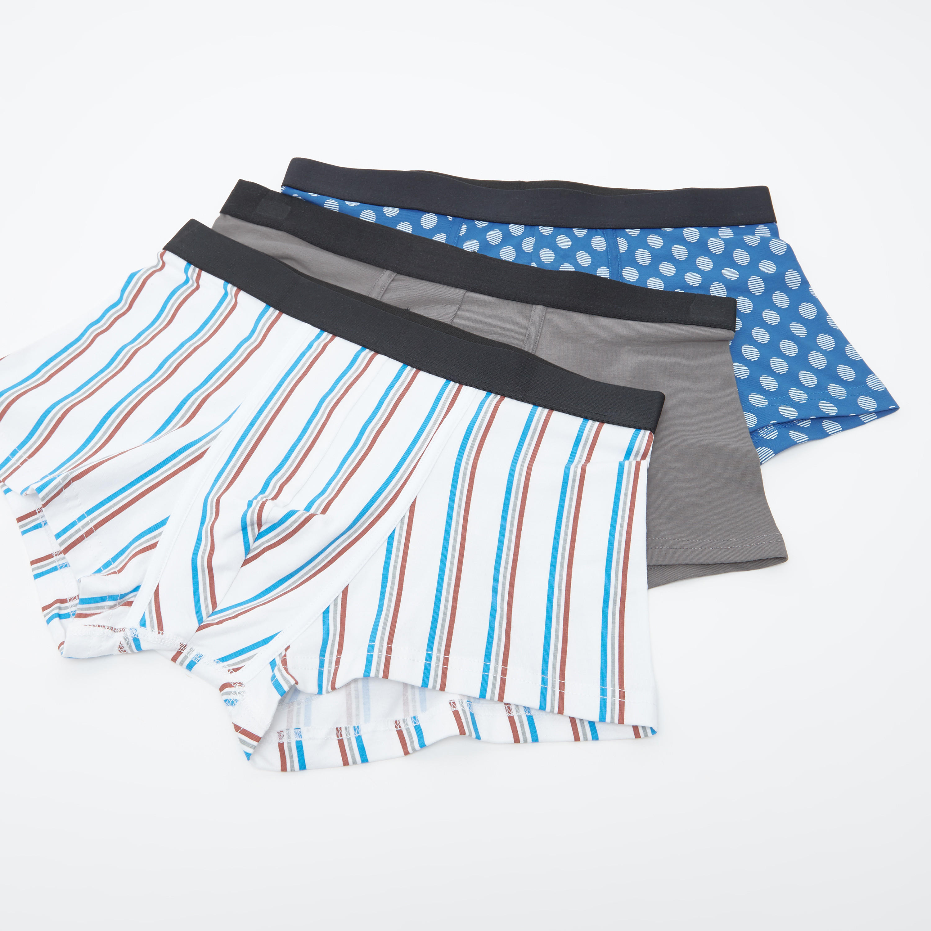 شورتات ترانك داخليّة متنوعة بخصر مطّاطي- طقم من 3 قطع-men-clothing-innerwear-underwear-image-1
