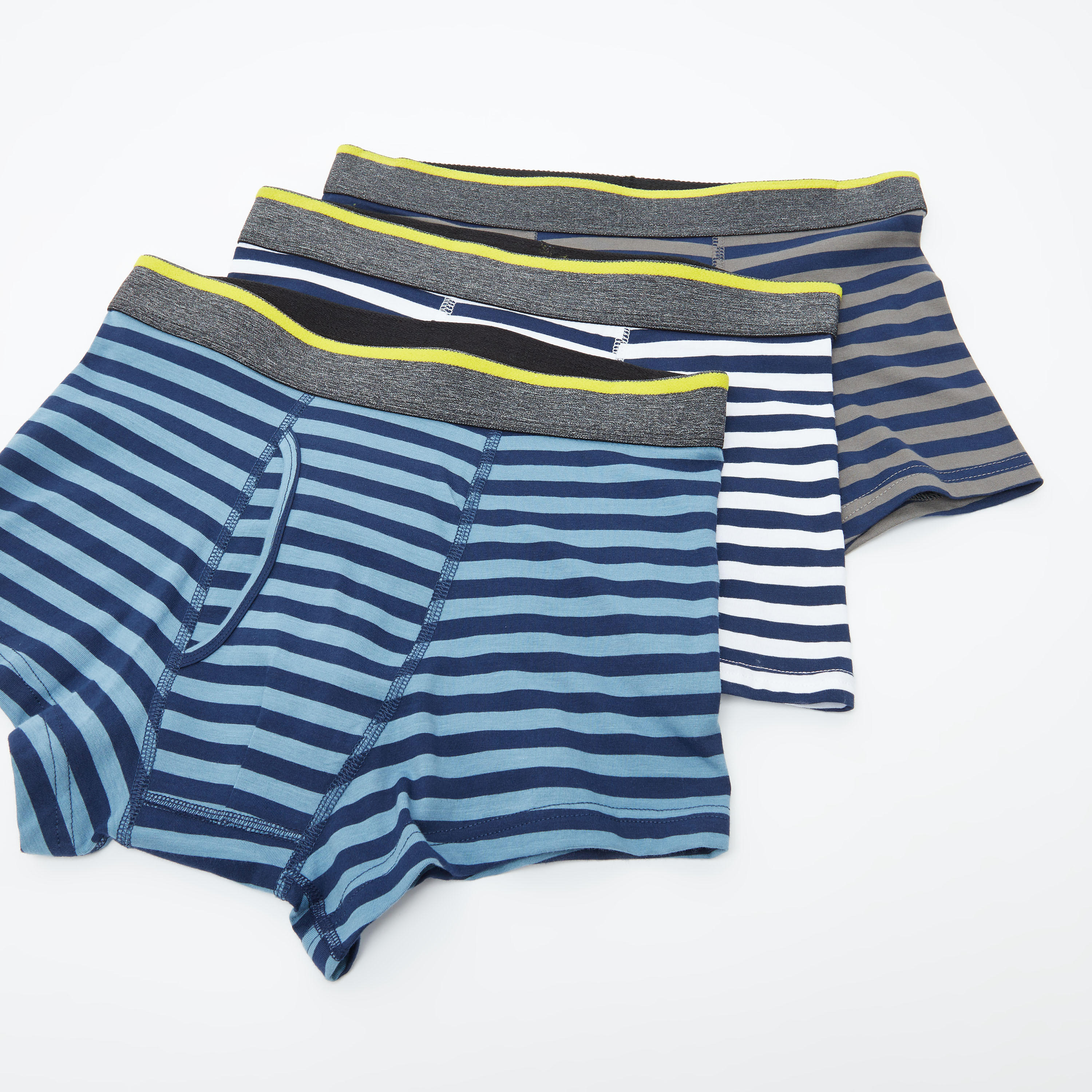 شورتات ترانك داخليّة مخططة بخصر مطّاطي- طقم من 3 قطع-men-clothing-innerwear-underwear-image-1