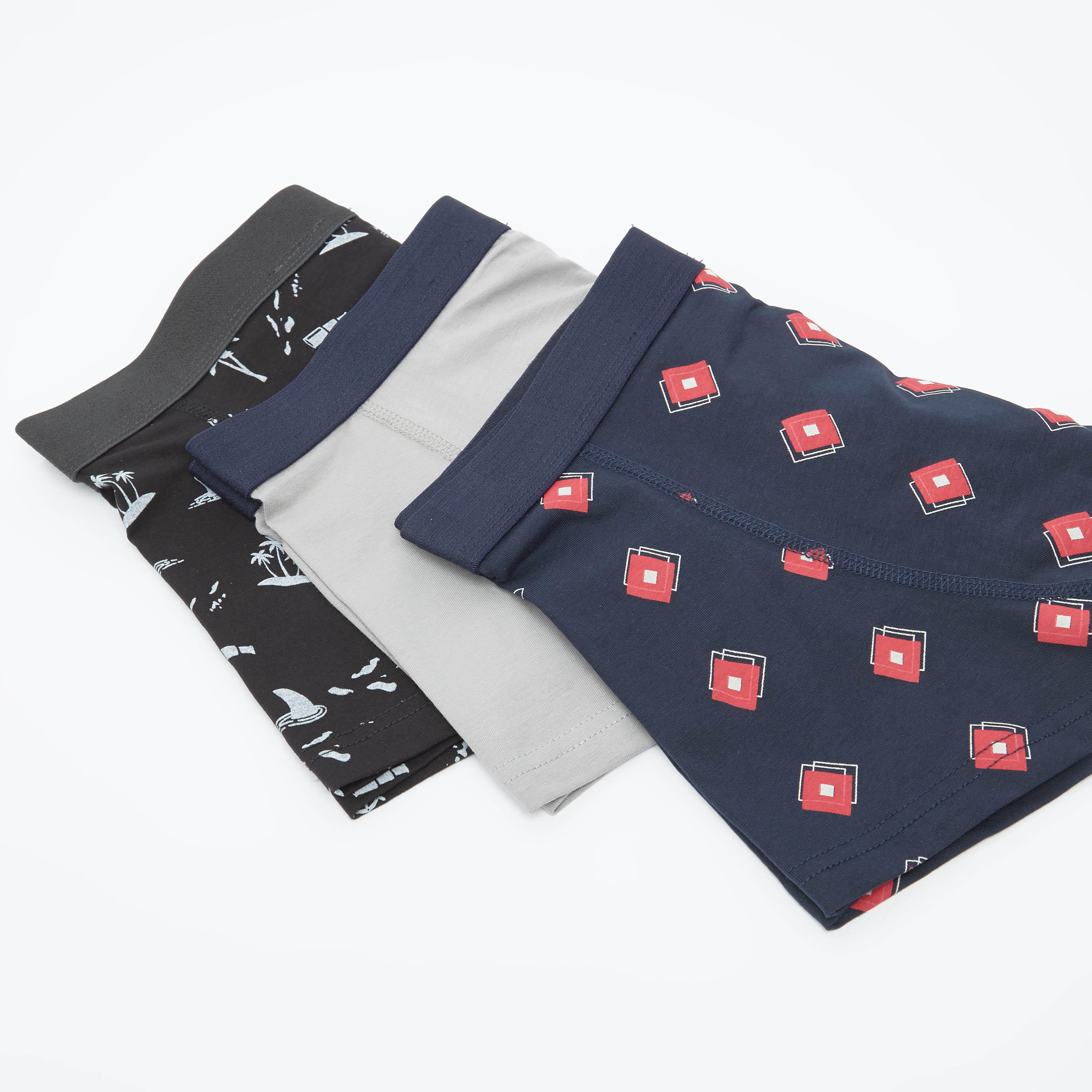 شورتات ترانك داخليّة متنوعة بخصر مطّاطي- طقم من 3 قطع-men-clothing-innerwear-underwear-image-3
