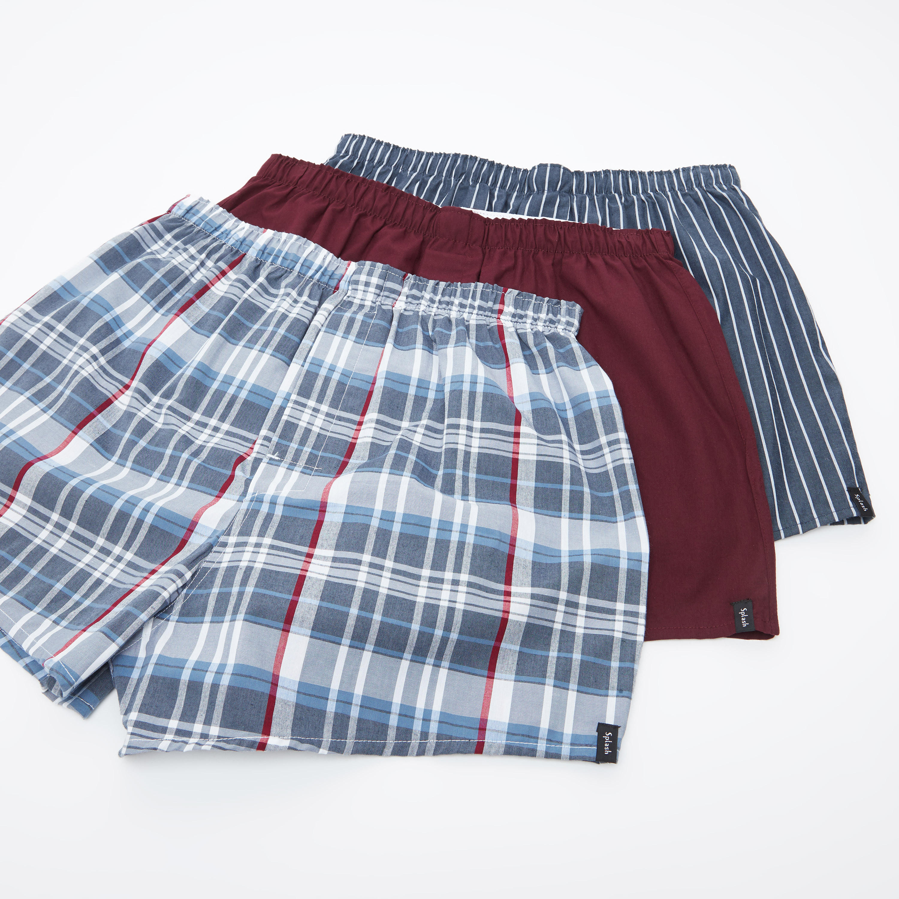 سراويل بوكسر متنوعة بخصر مطّاطي- طقم من 3 قطع-men-clothing-innerwear-underwear-image-1