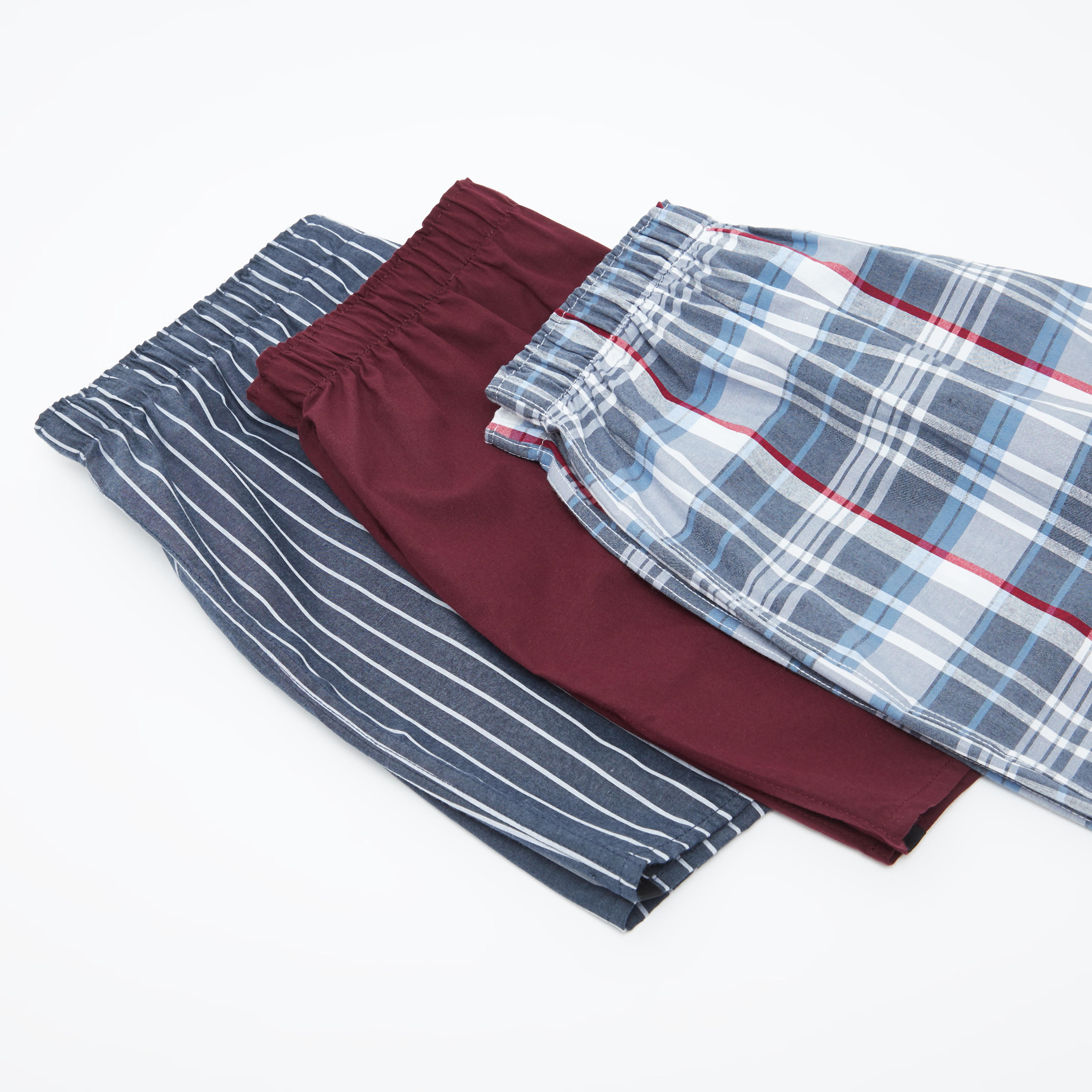 سراويل بوكسر متنوعة بخصر مطّاطي- طقم من 3 قطع-men-clothing-innerwear-underwear-image-2