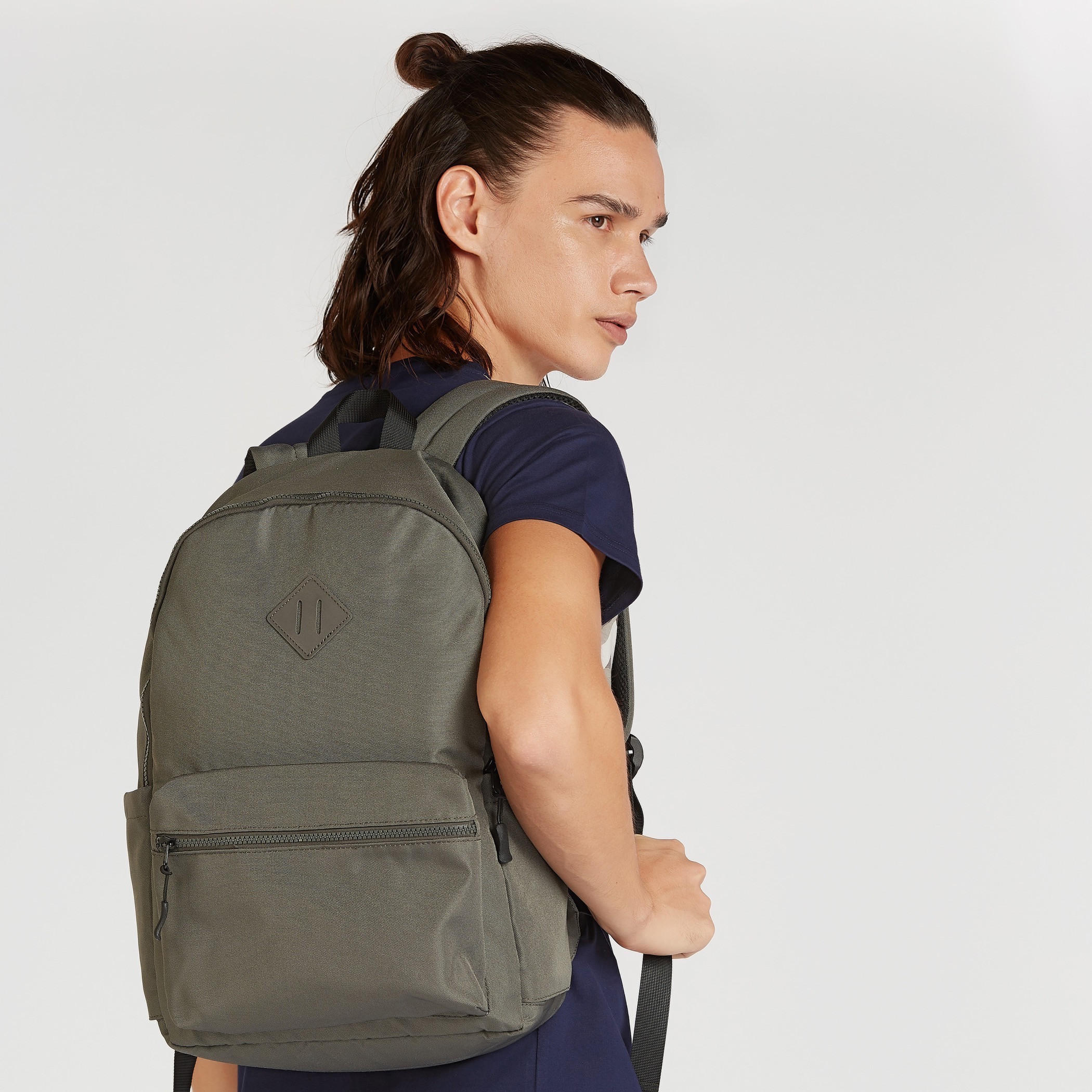 Solid Backpack with Adjustable Shoulder Straps and Lash Tab-men-bags-image-2