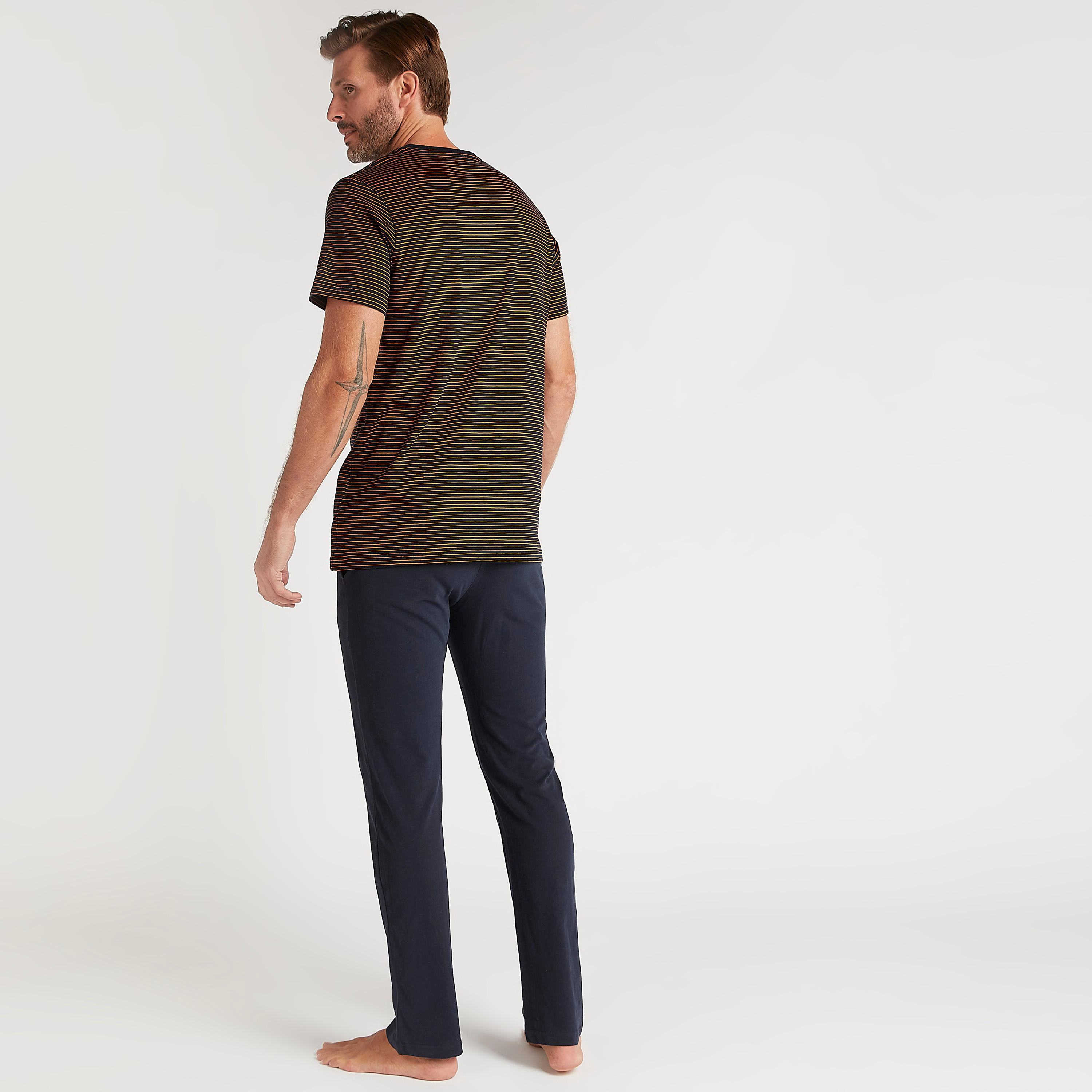 Striped Crew Neck T-shirt and Full Length Pyjama Set-men-clothing-nightwear-sets-image-4