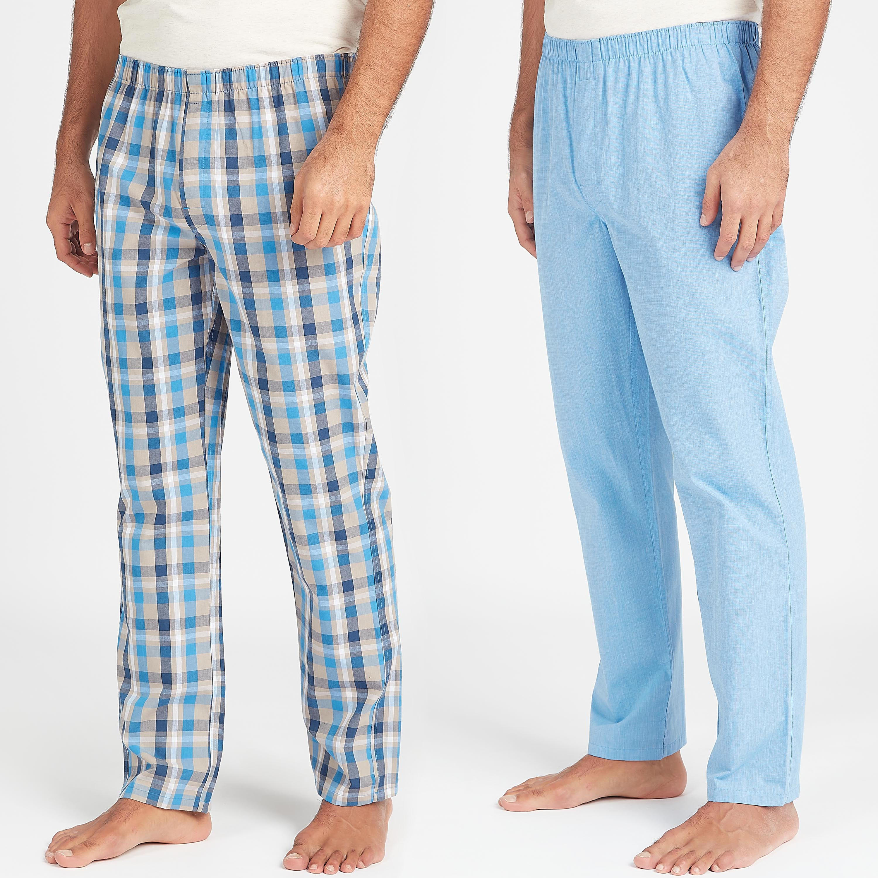 طقم بيجاما طويلة متنوّعة بخصر مطاطي - قطعتين-men-clothing-nightwear-pyjamaandshorts-image-1