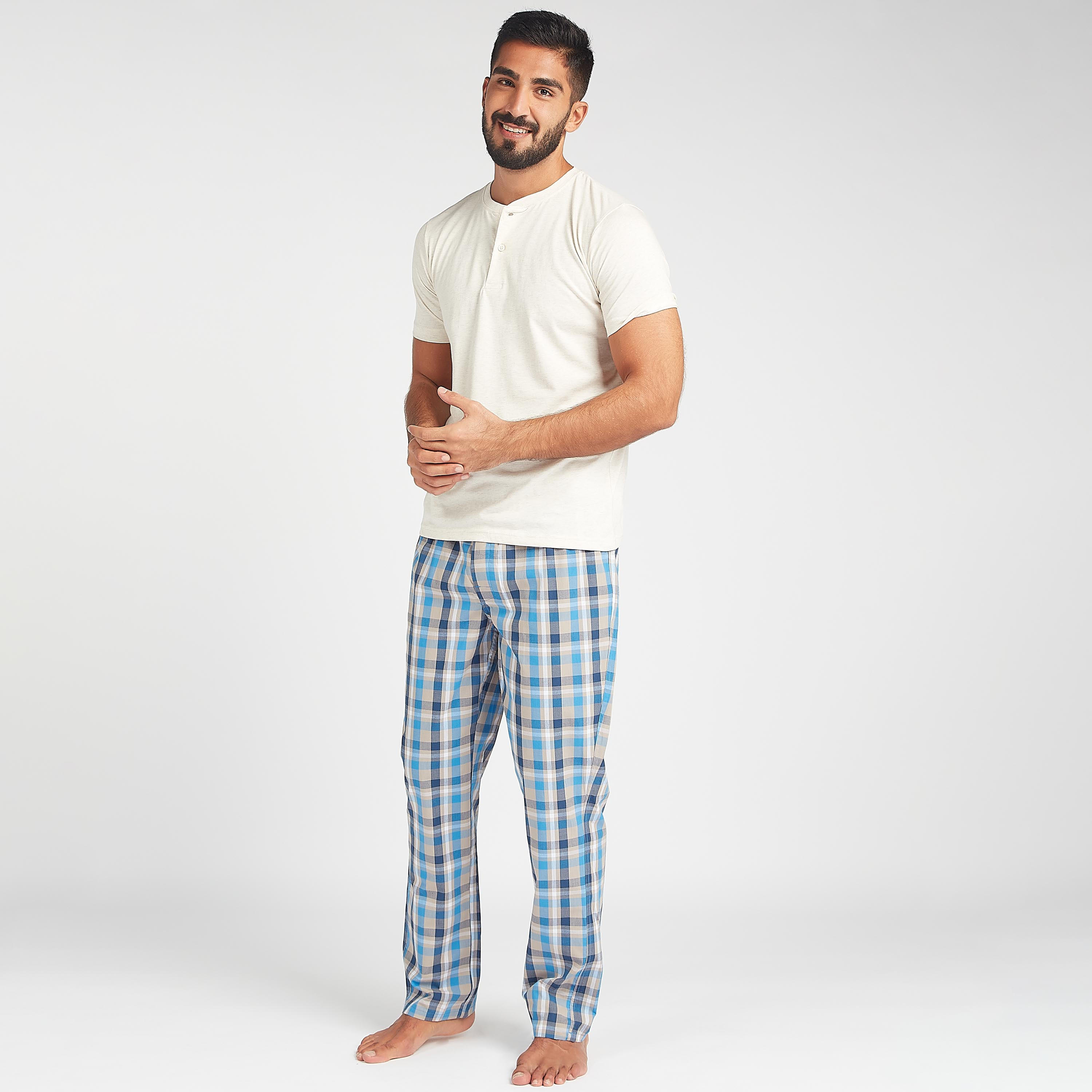 طقم بيجاما طويلة متنوّعة بخصر مطاطي - قطعتين-men-clothing-nightwear-pyjamaandshorts-image-4