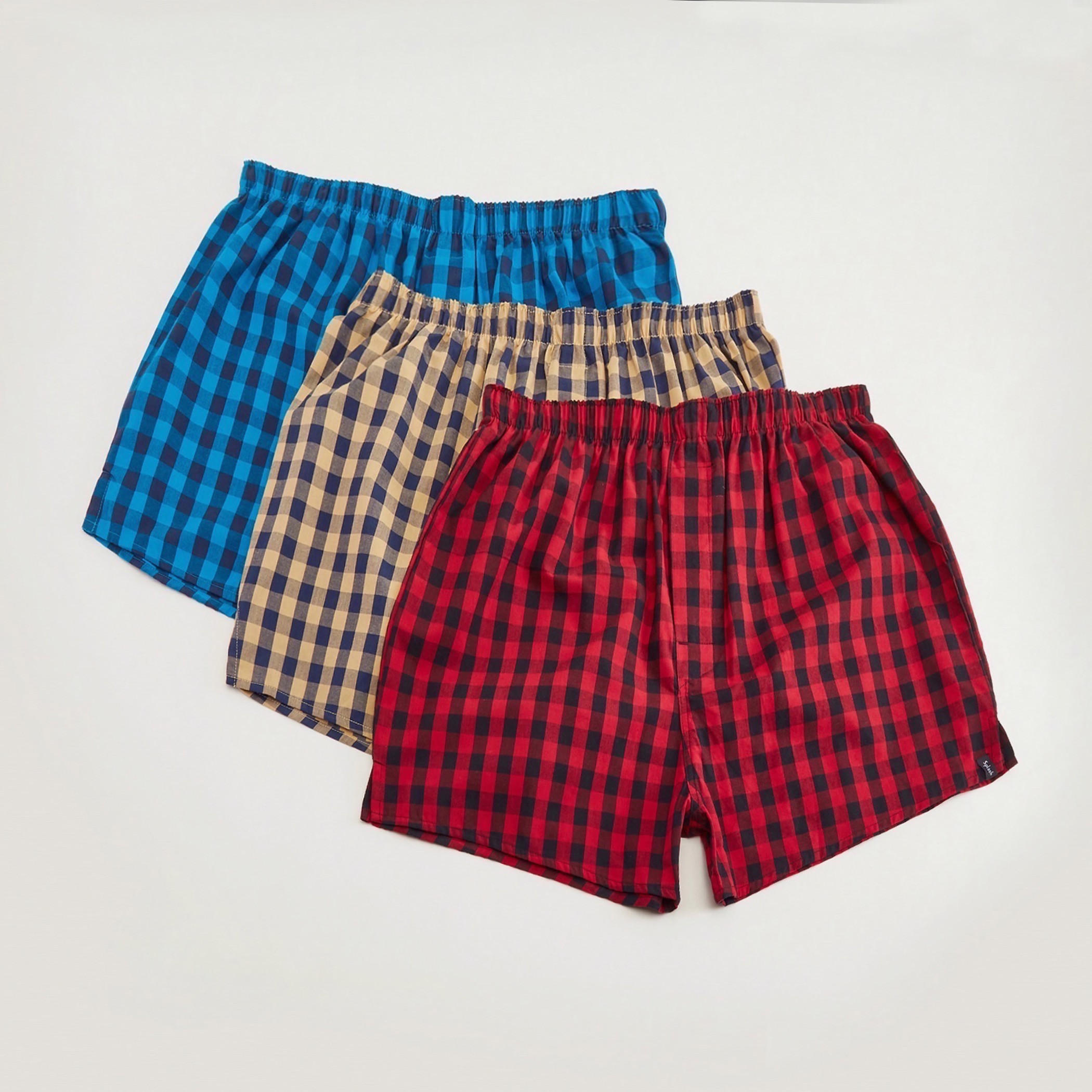 Set of 3 - Checked Boxers with Elasticated Waistband-men-clothing-innerwear-underwear-image-1