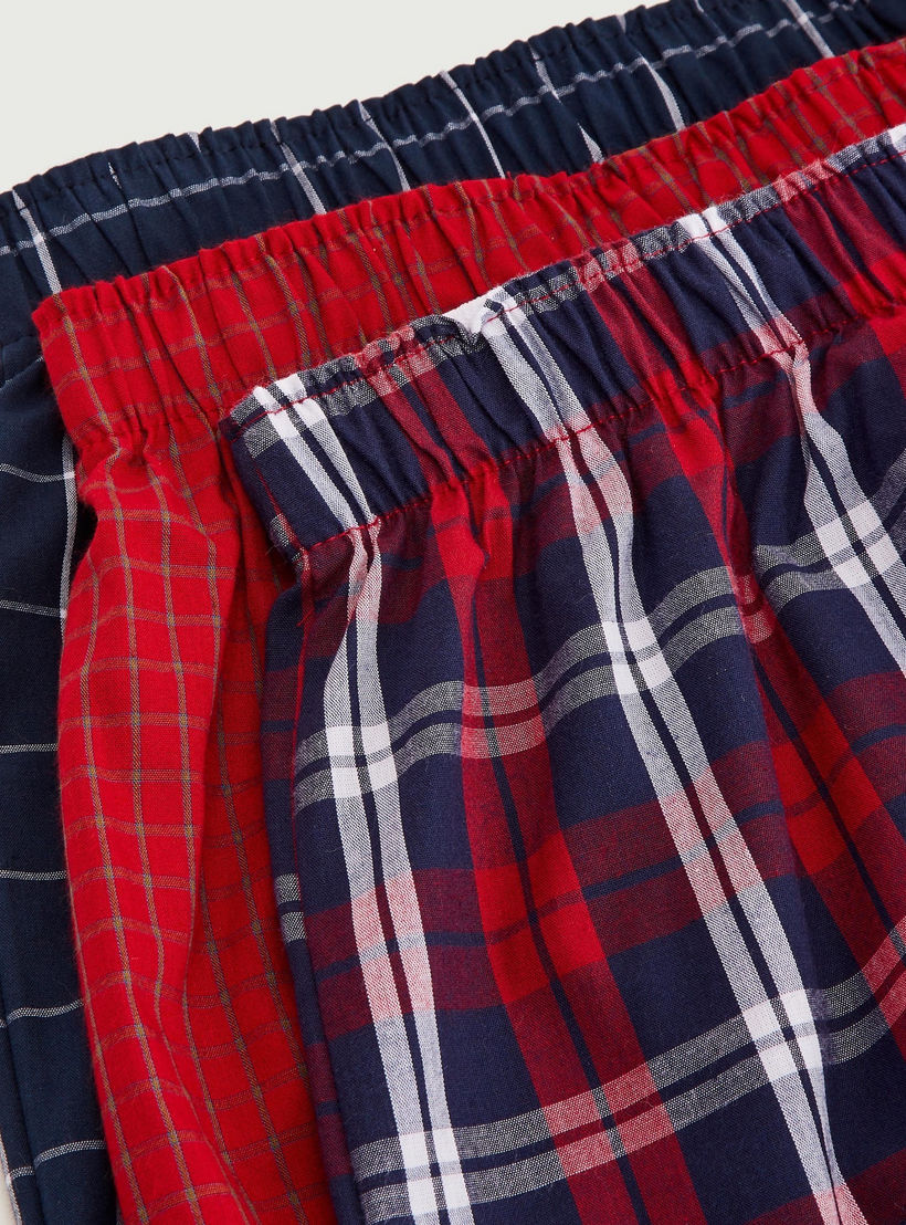 سراويل بوكسر كاروهات بخصر مطّاطي - طقم من 3 قطع-men-clothing-innerwear-underwear-image-2