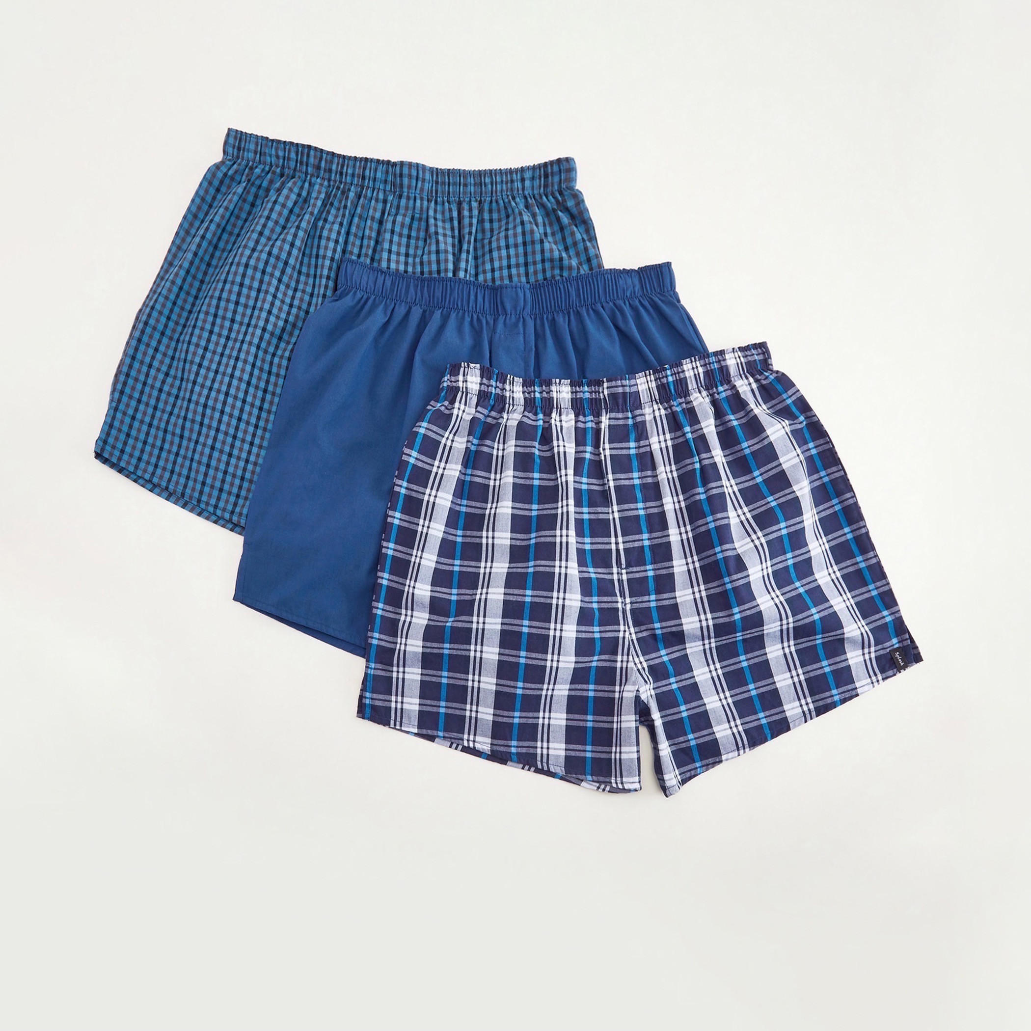Set of 3 - Checked Boxers with Elasticated Waistband-men-clothing-innerwear-underwear-image-1