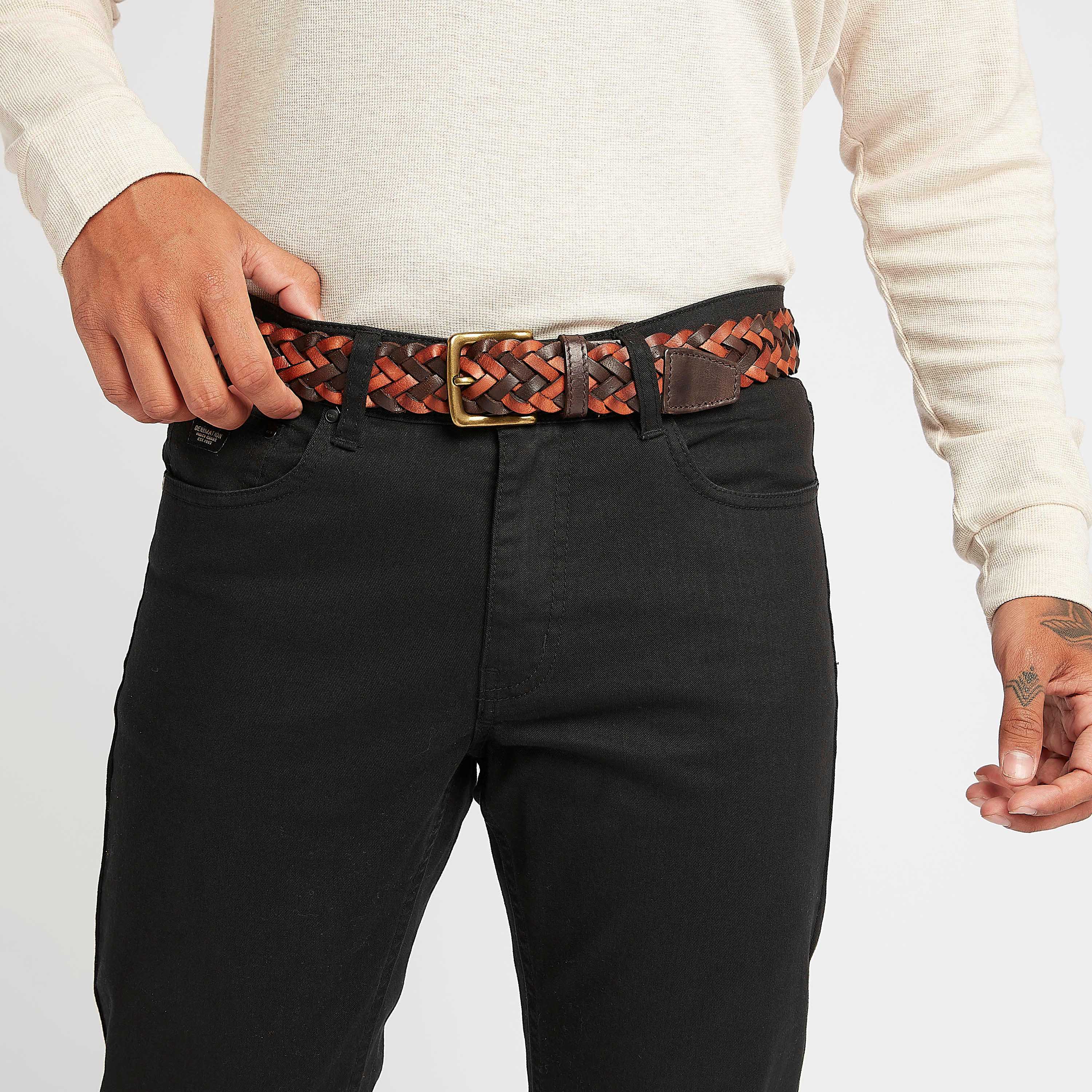 حزام مضفر بإبزيم بدبوس-men-beltsandwallets-belts-image-4