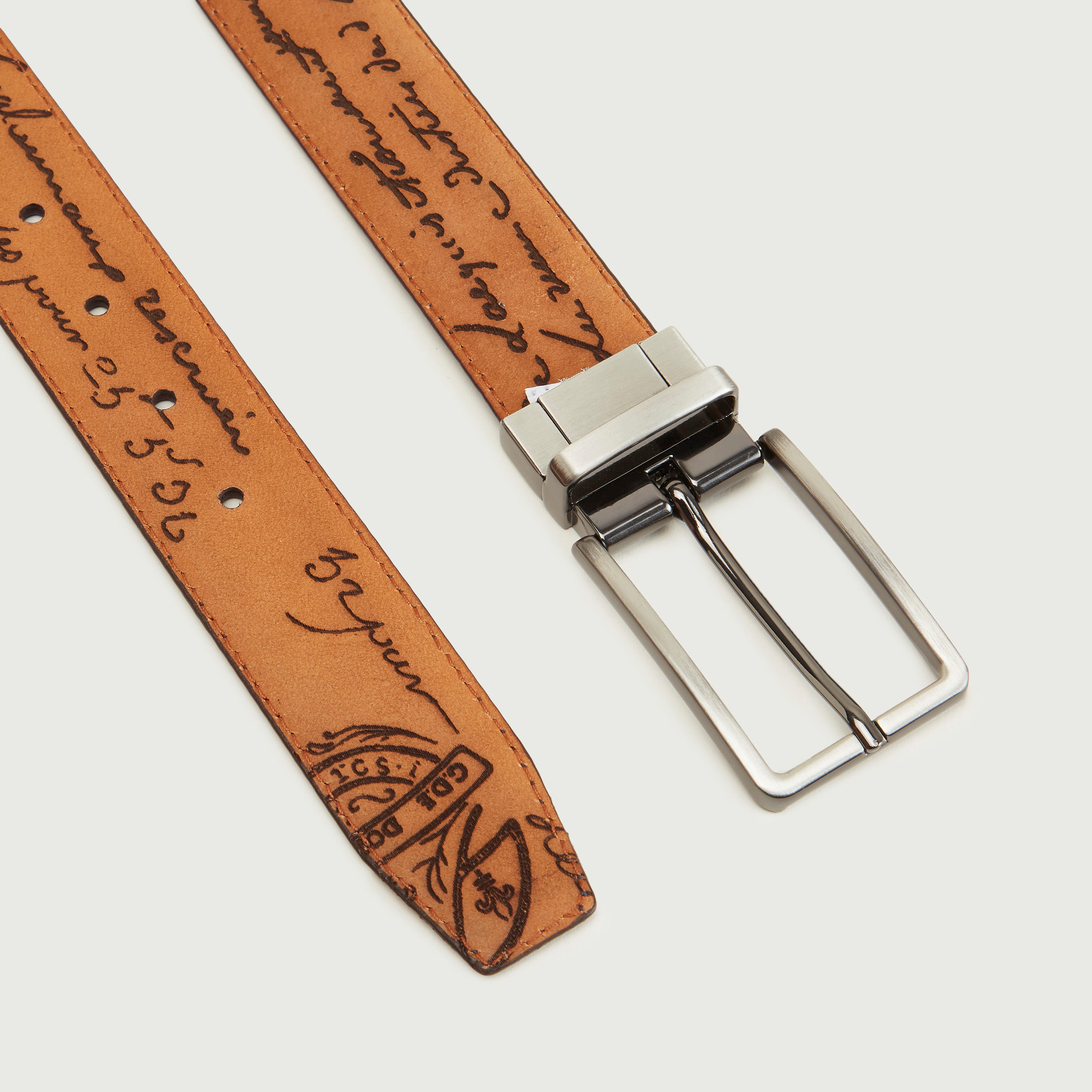 حزام بطبعات وإبزيم بدبوس - طقم من قطعتين-men-beltsandwallets-belts-image-5