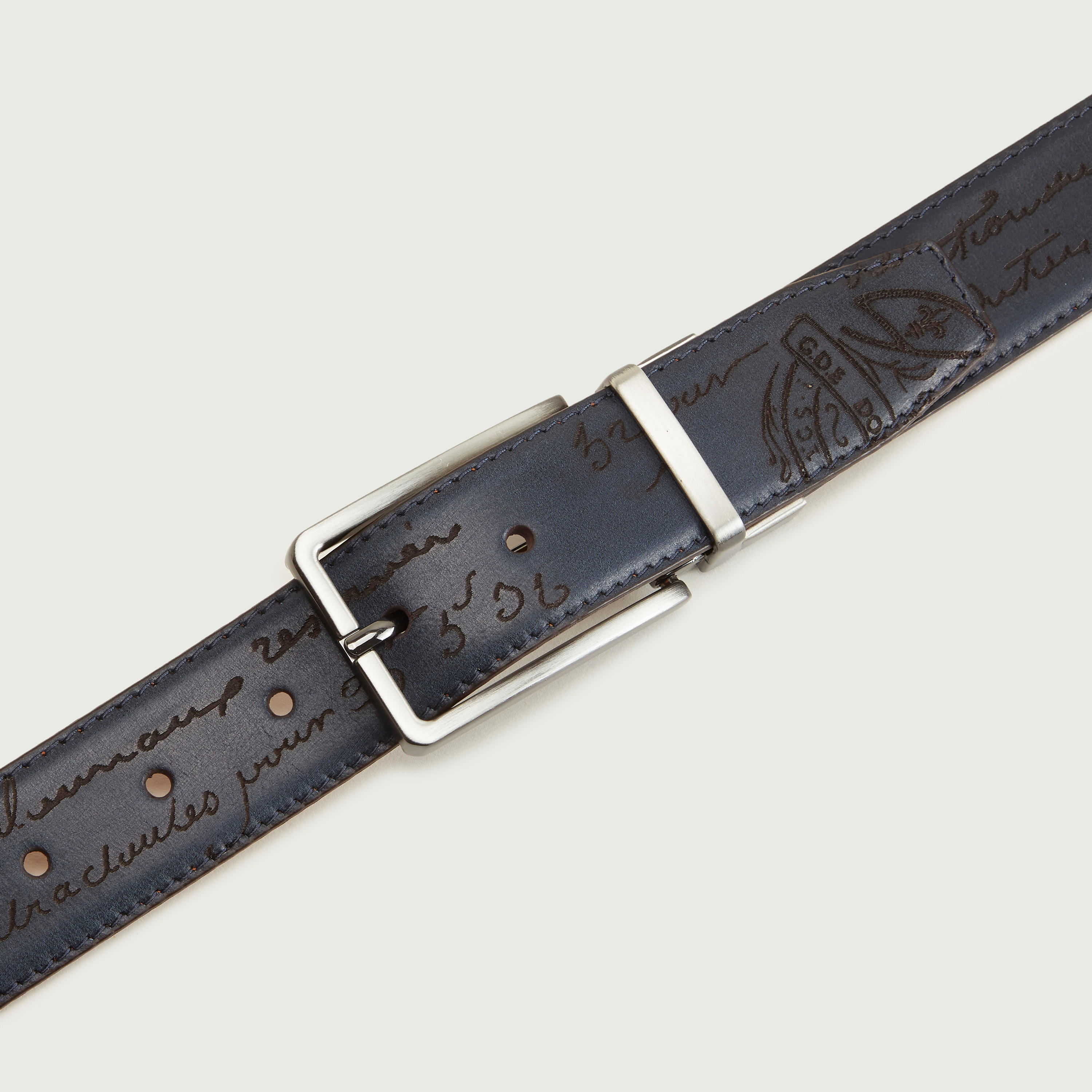 حزام بطبعات وإبزيم بدبوس - طقم من قطعتين-men-beltsandwallets-belts-image-6