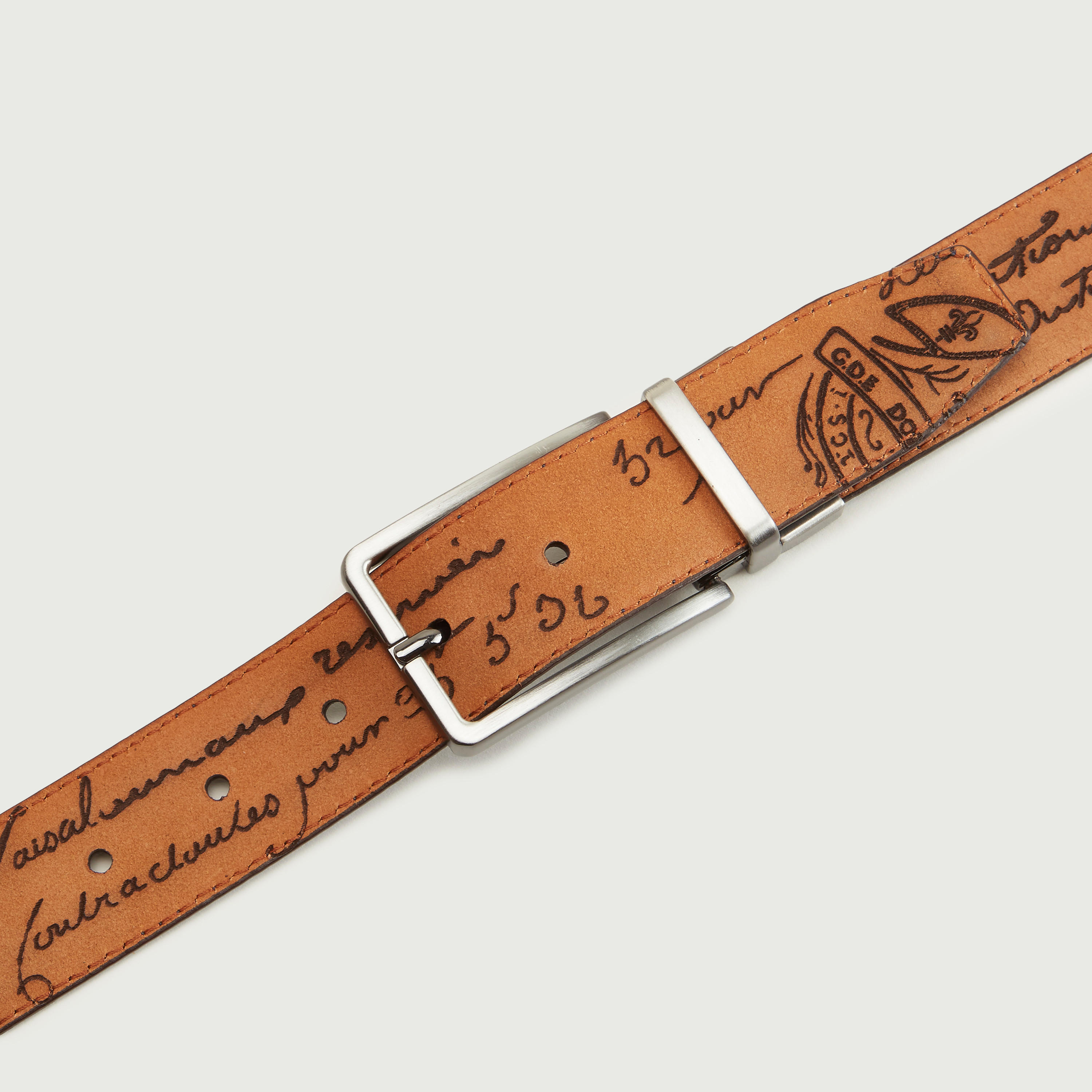 حزام بطبعات وإبزيم بدبوس - طقم من قطعتين-men-beltsandwallets-belts-image-7