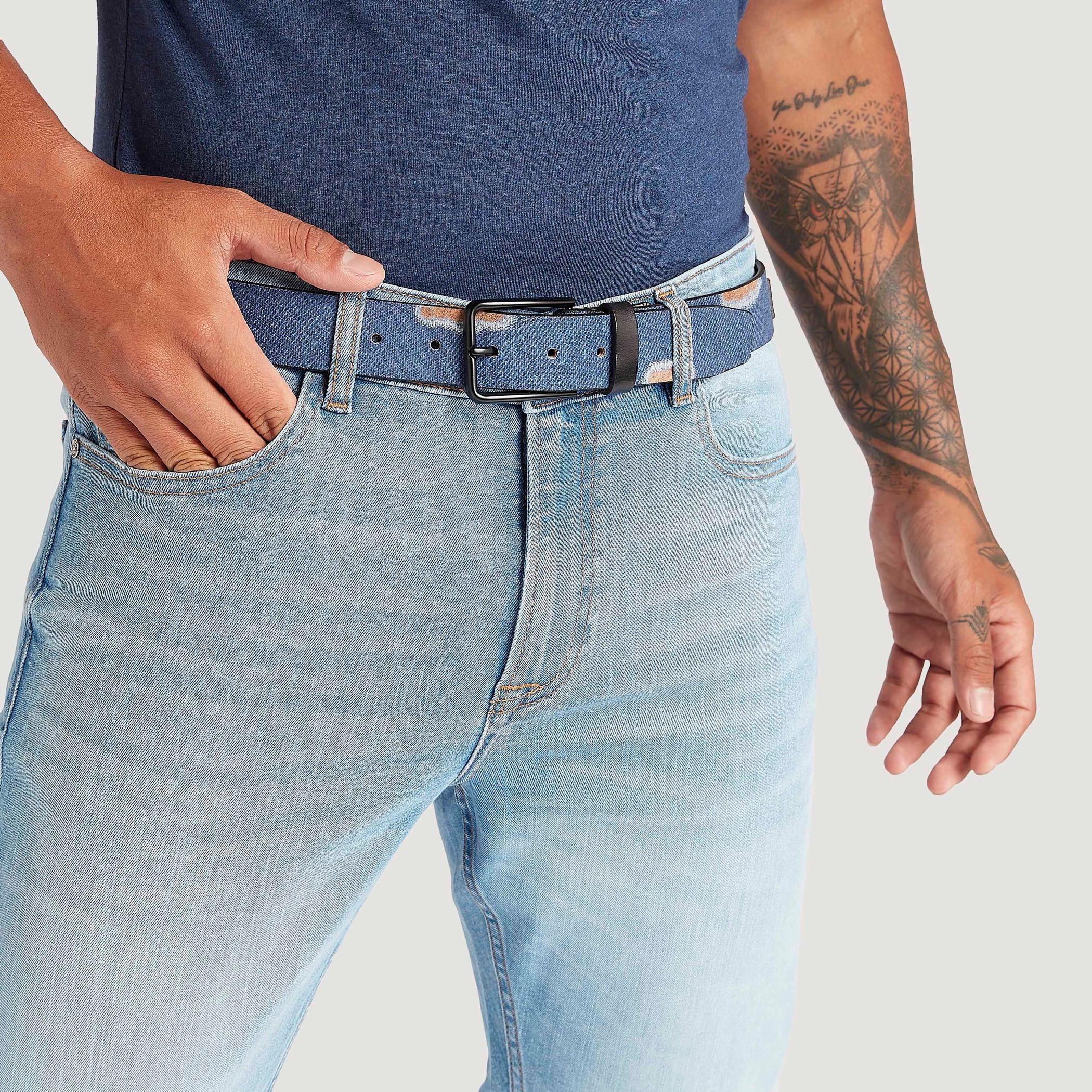 حزام بإبزيم دبوس وطبعات وتفاصيل مزخرفة من لي كوبر-men-beltsandwallets-belts-image-2