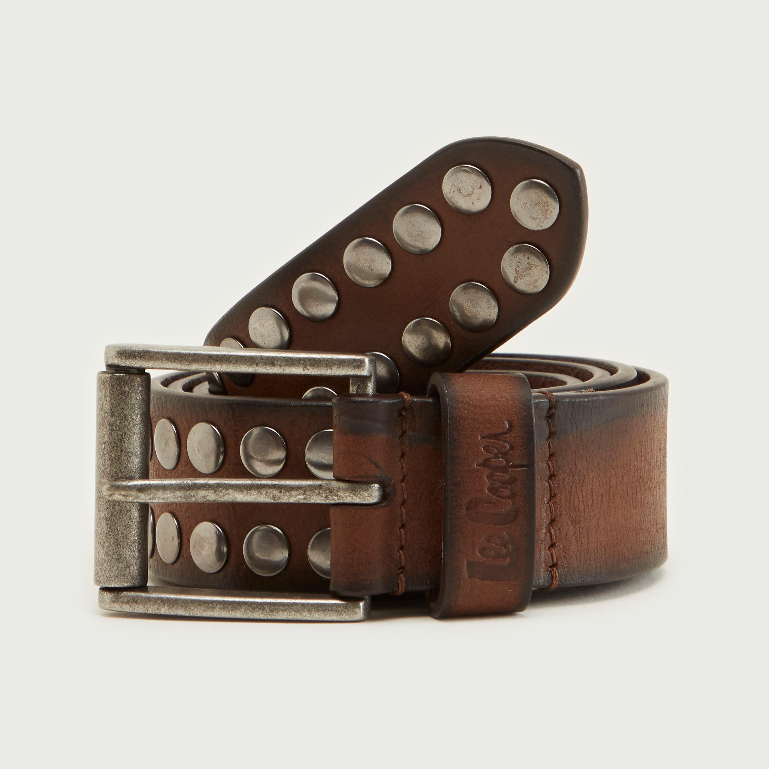 حزام بتفاصيل مرصّعة مهدنيّة وإبزيم بدبوس من لي كوبر-men-beltsandwallets-belts-image-1