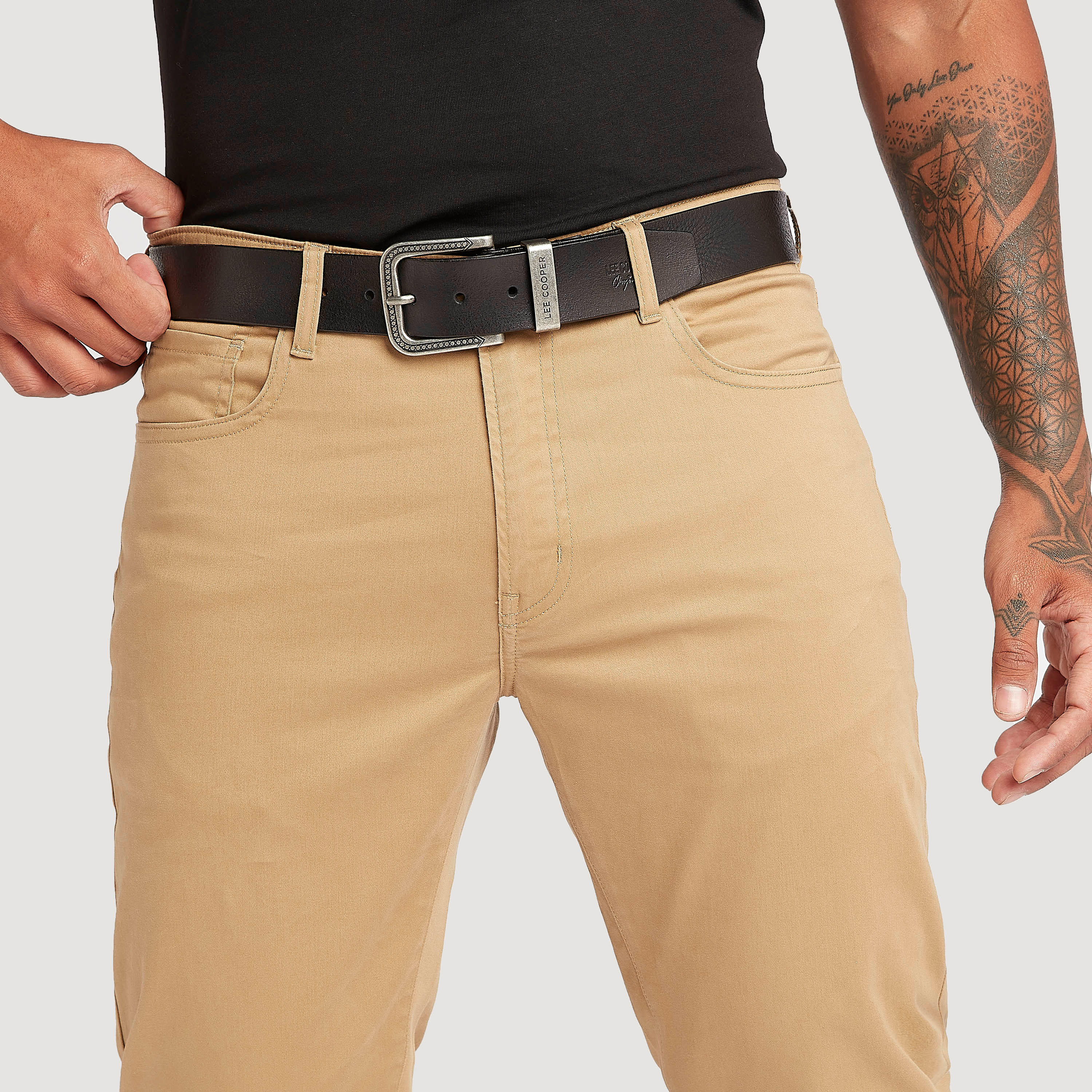 حزام سادة بإبزيم بدبوس من لي كوبر-men-beltsandwallets-belts-image-2