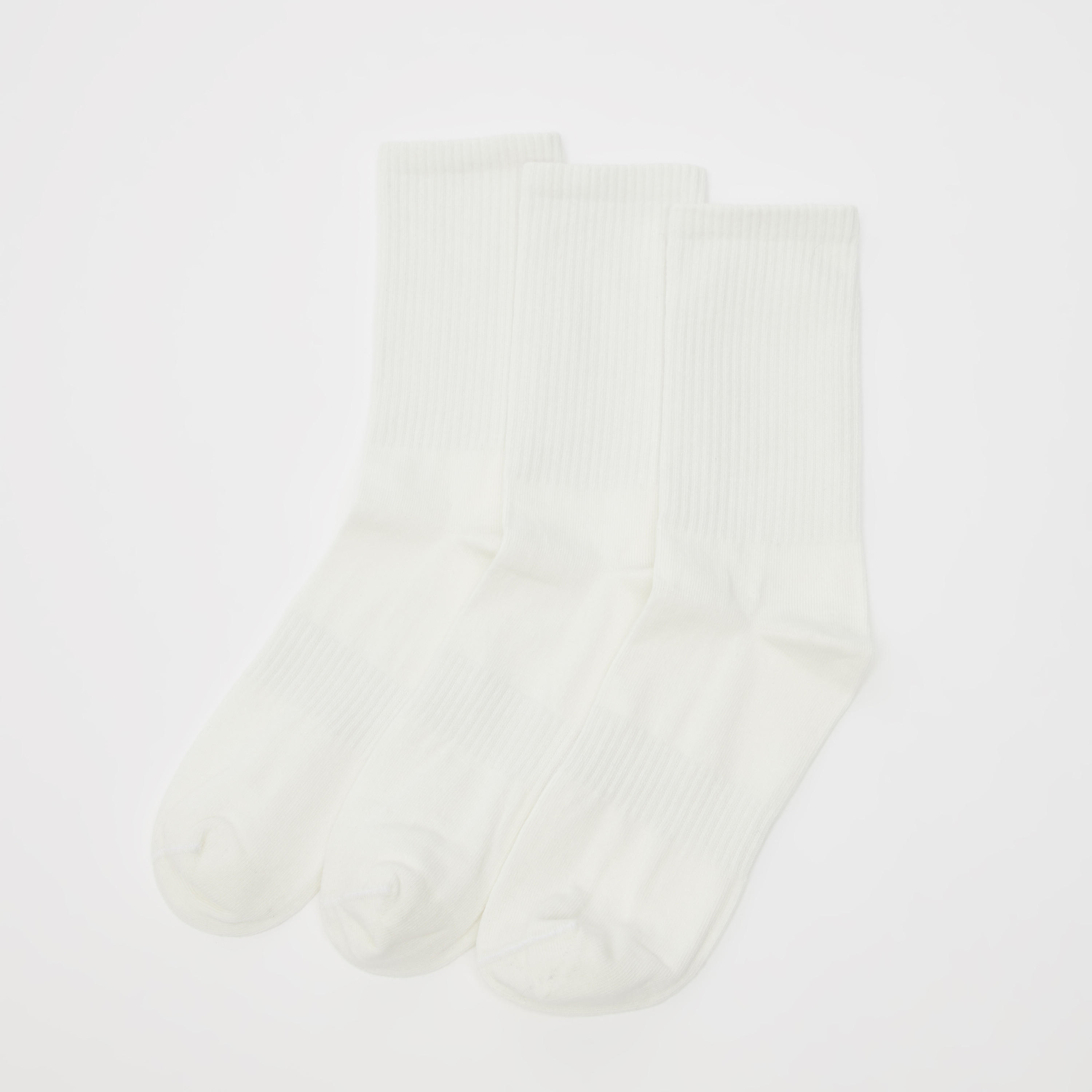 جوارب بارزة الملمس بطول ربلة الساق بحواف مضلّعة - طقم من 3 أزواج-men-socks-image-1