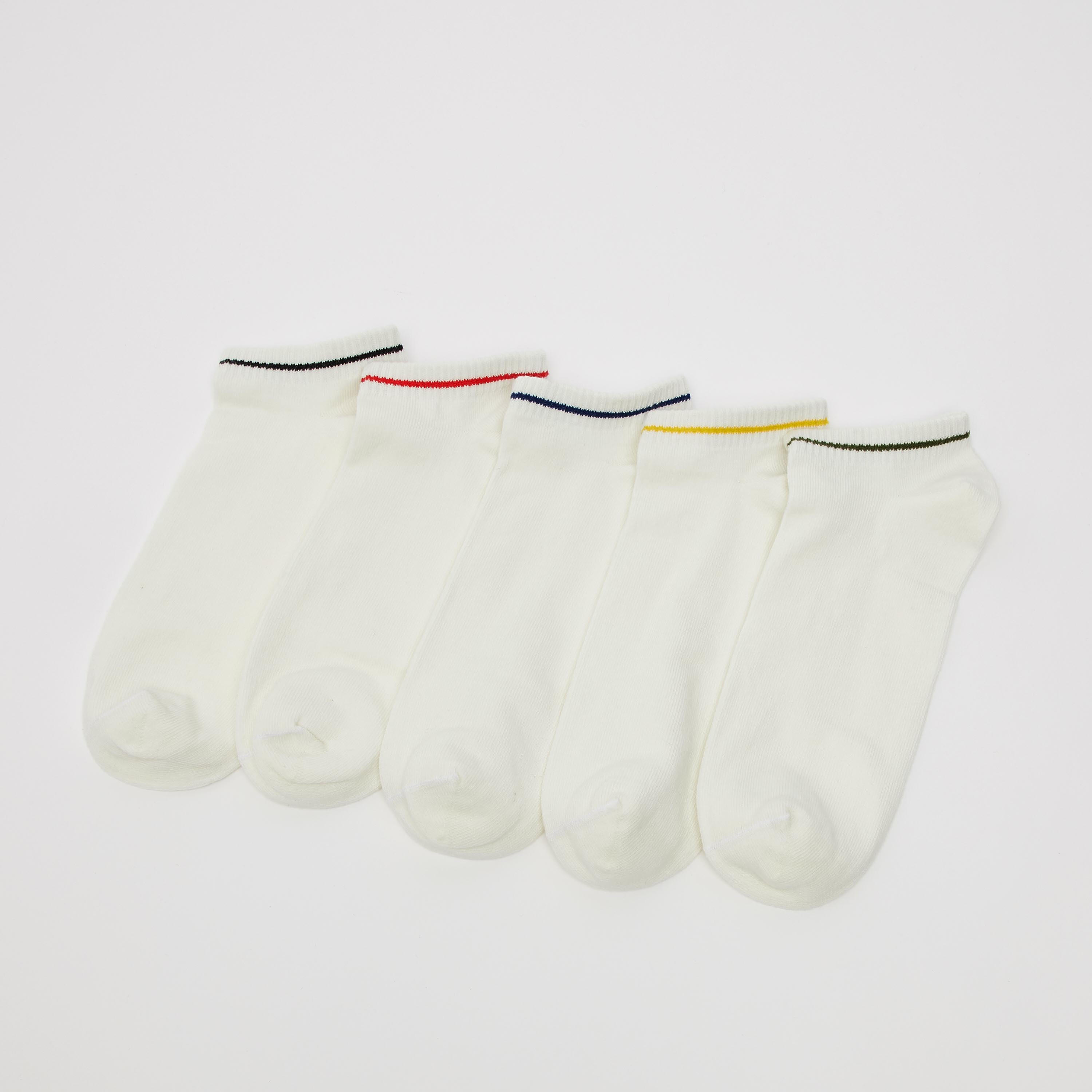 جوارب بارزة الملمس بطول الكاحل بحوّاف مطاطية - طقم من 5 أزواج-men-socks-image-1