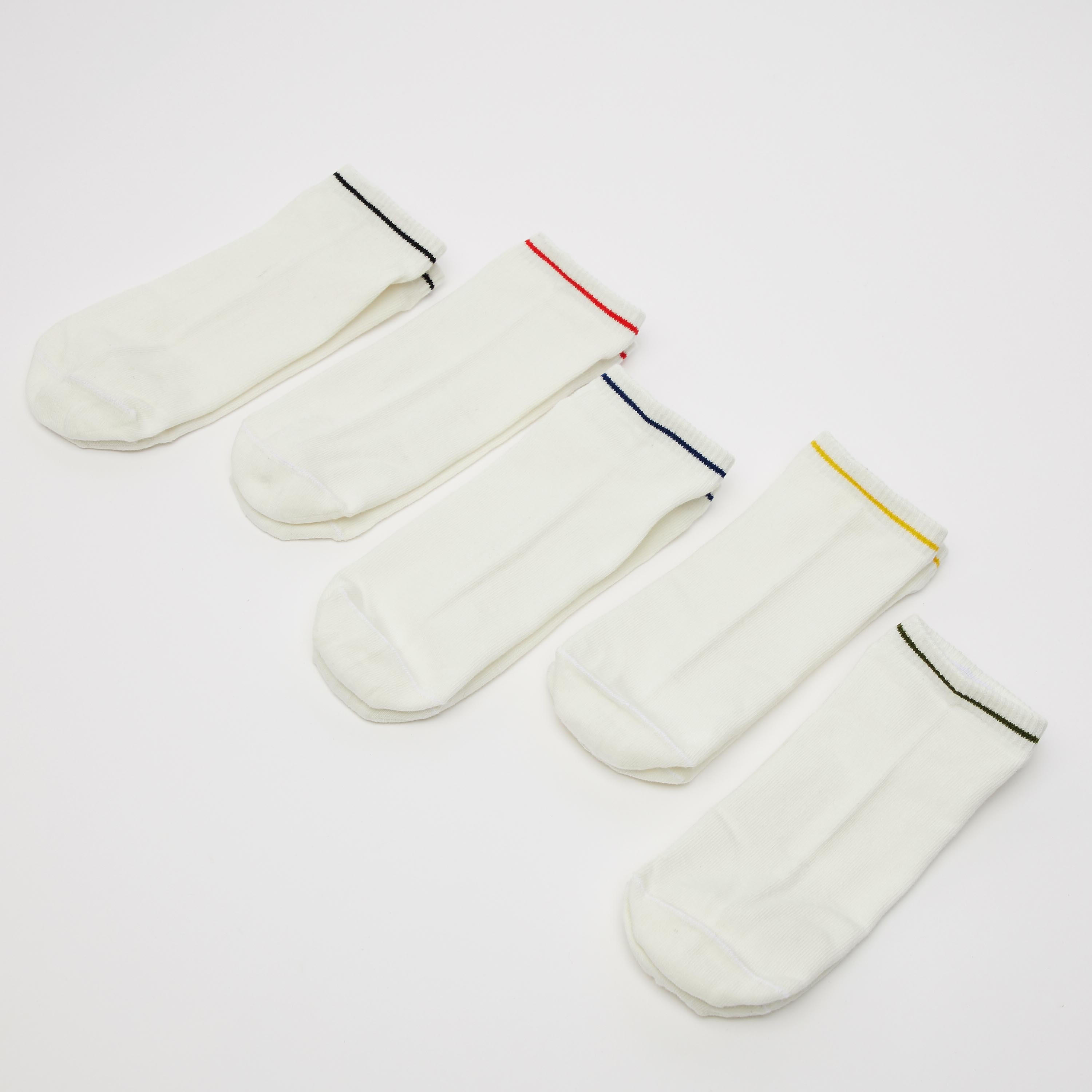 جوارب بارزة الملمس بطول الكاحل بحوّاف مطاطية - طقم من 5 أزواج-men-socks-image-3