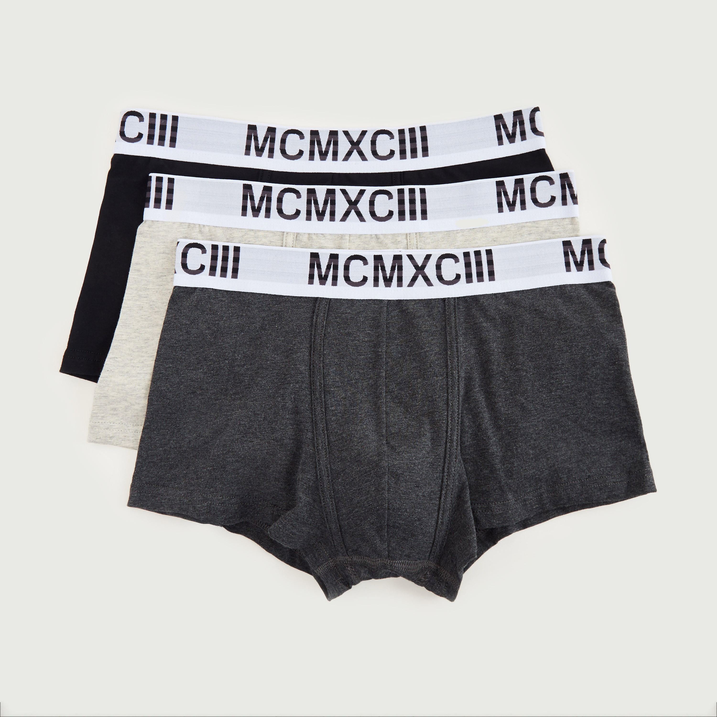 Set of 3 - Solid Trunks with Printed Waistband-men-clothing-innerwear-underwear-image-1