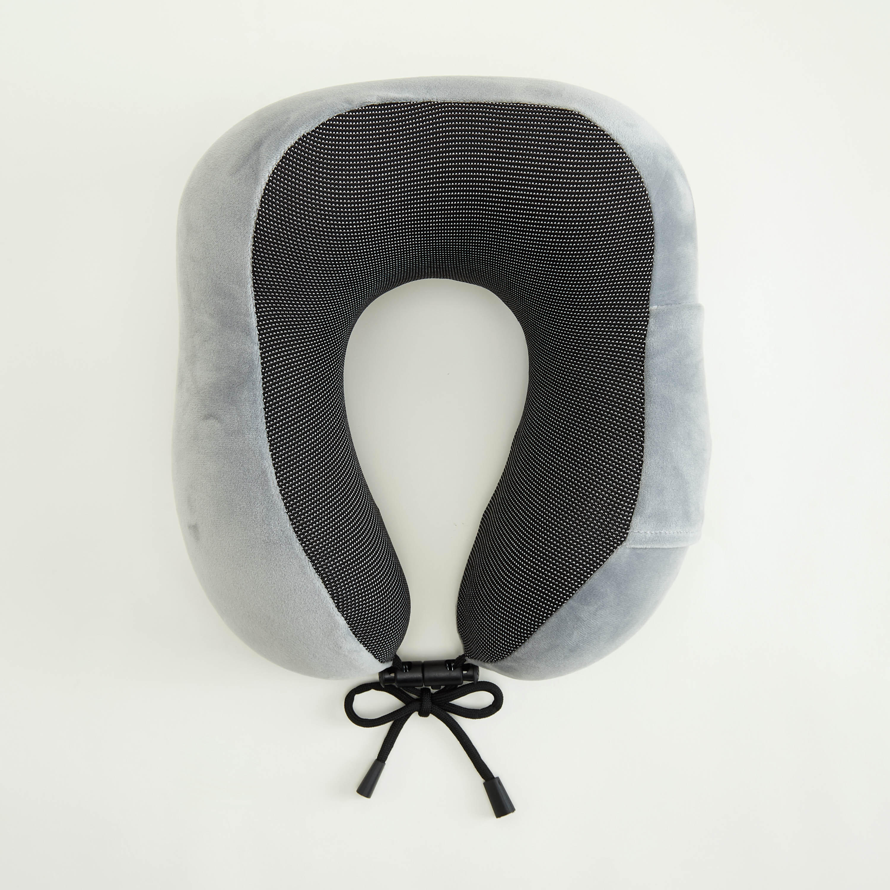 Solid Neck Pillow with Drawstring Closure-travel-accessories-image-3