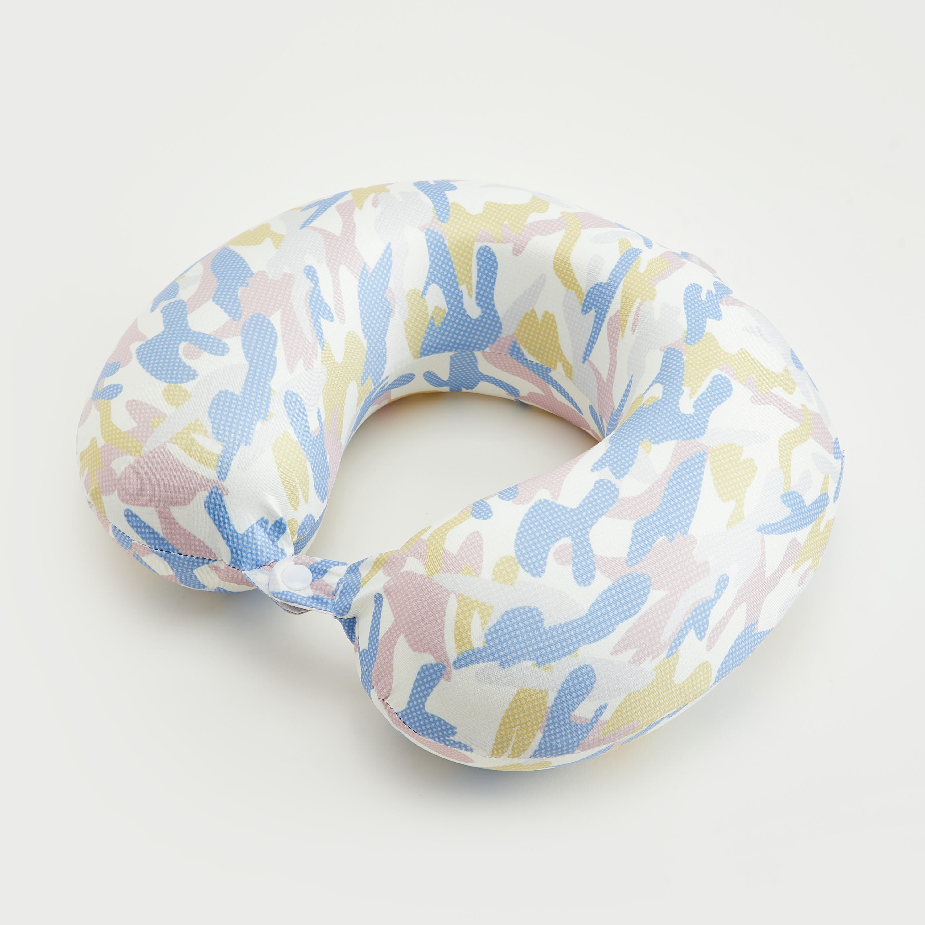Printed Neck Pillow with Snap Button Closure-travel-accessories-image-1