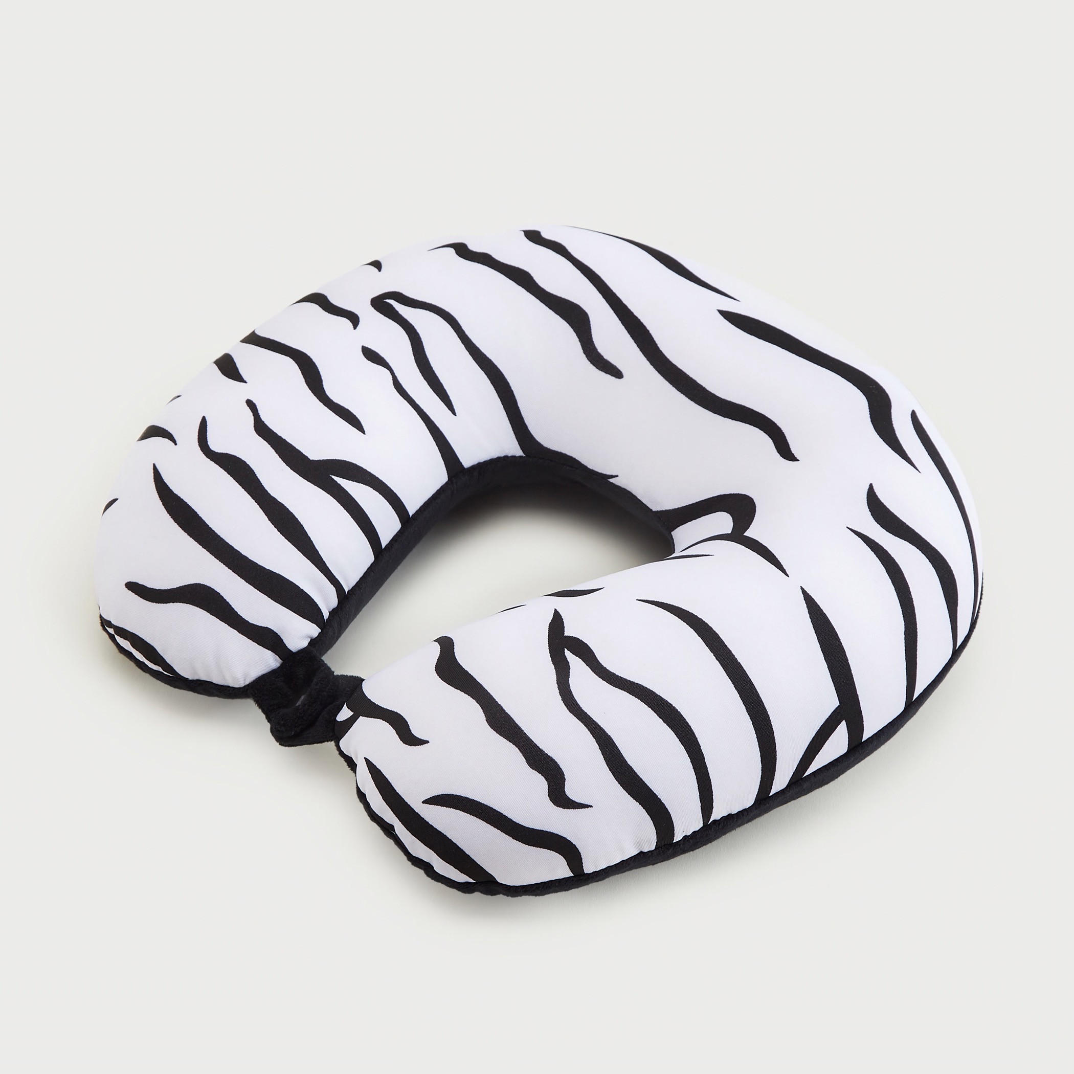 Animal Print Neck Pillow with Snap Button Closure-travel-accessories-image-1