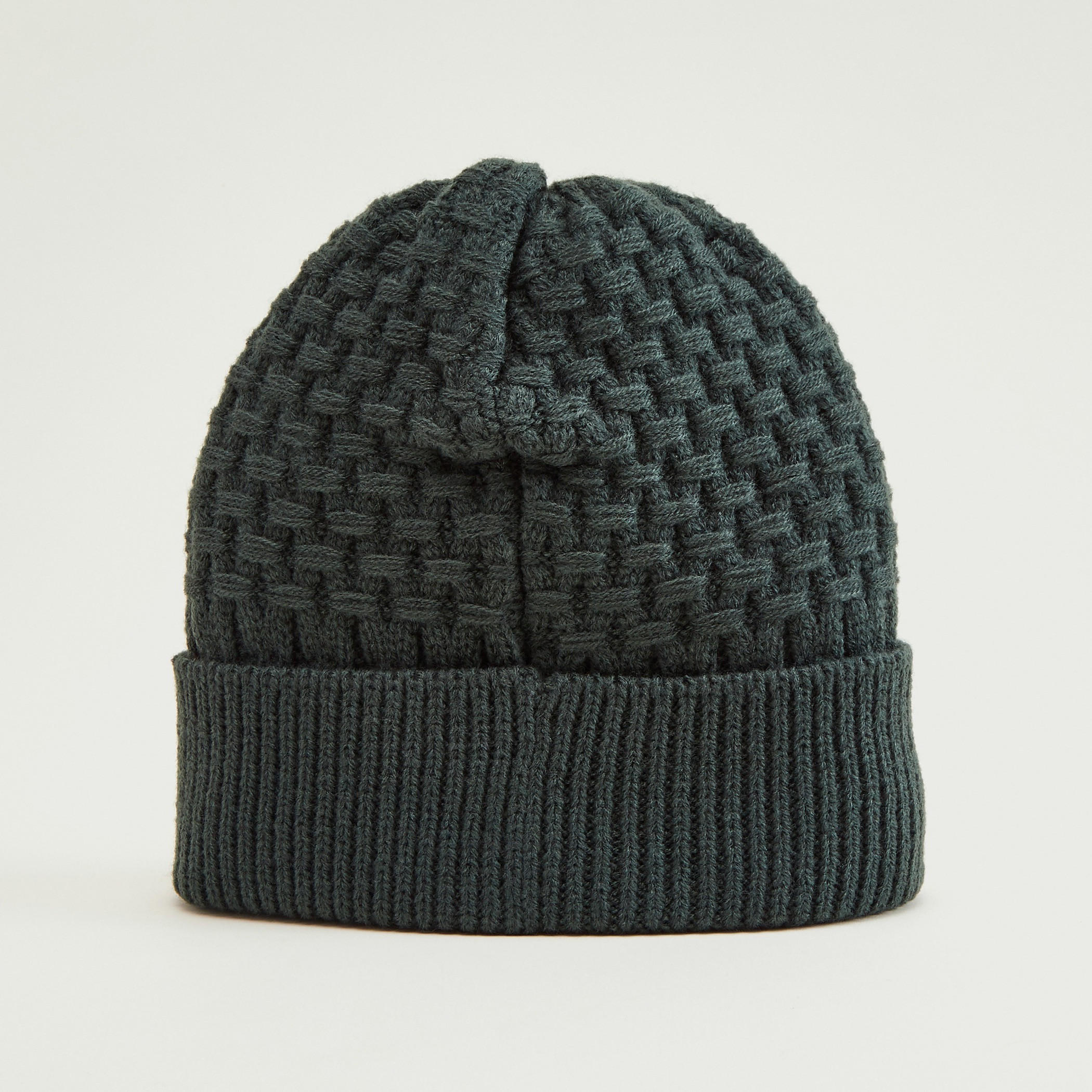 Textured Beanie-men-caps-image-4