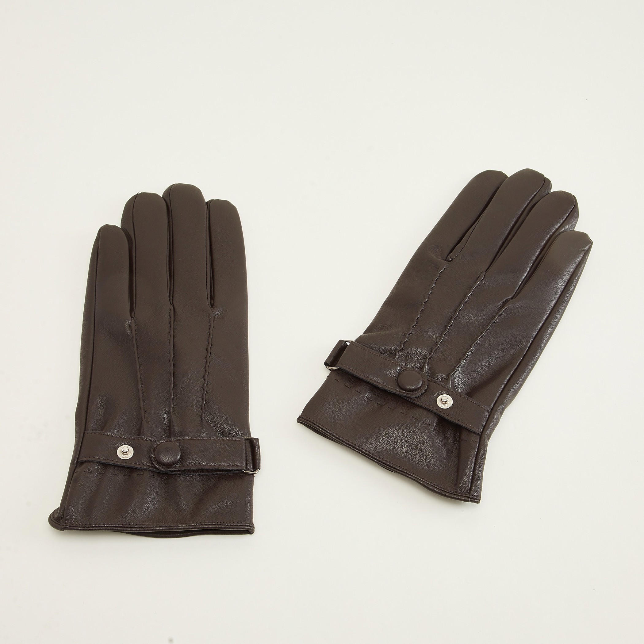 قفّازات سادة بزر إغلاق كبّاس-men-scarvesandgloves-image-5
