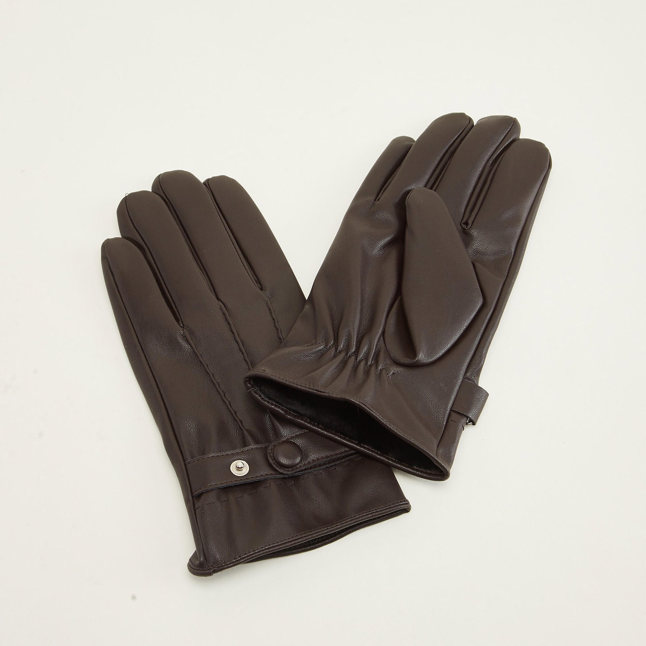 قفّازات سادة بزر إغلاق كبّاس-men-scarvesandgloves-image-3
