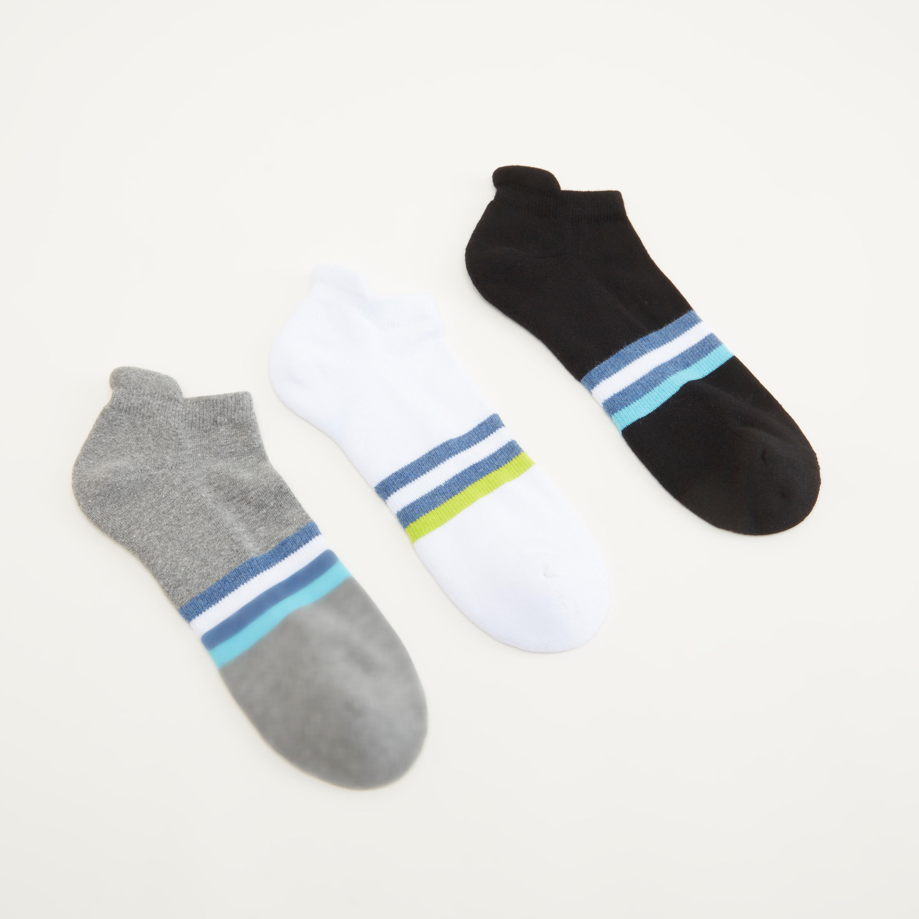 جوارب مخطّطة بطول الكاحل - طقم من 3 أزواج-men-socks-image-4