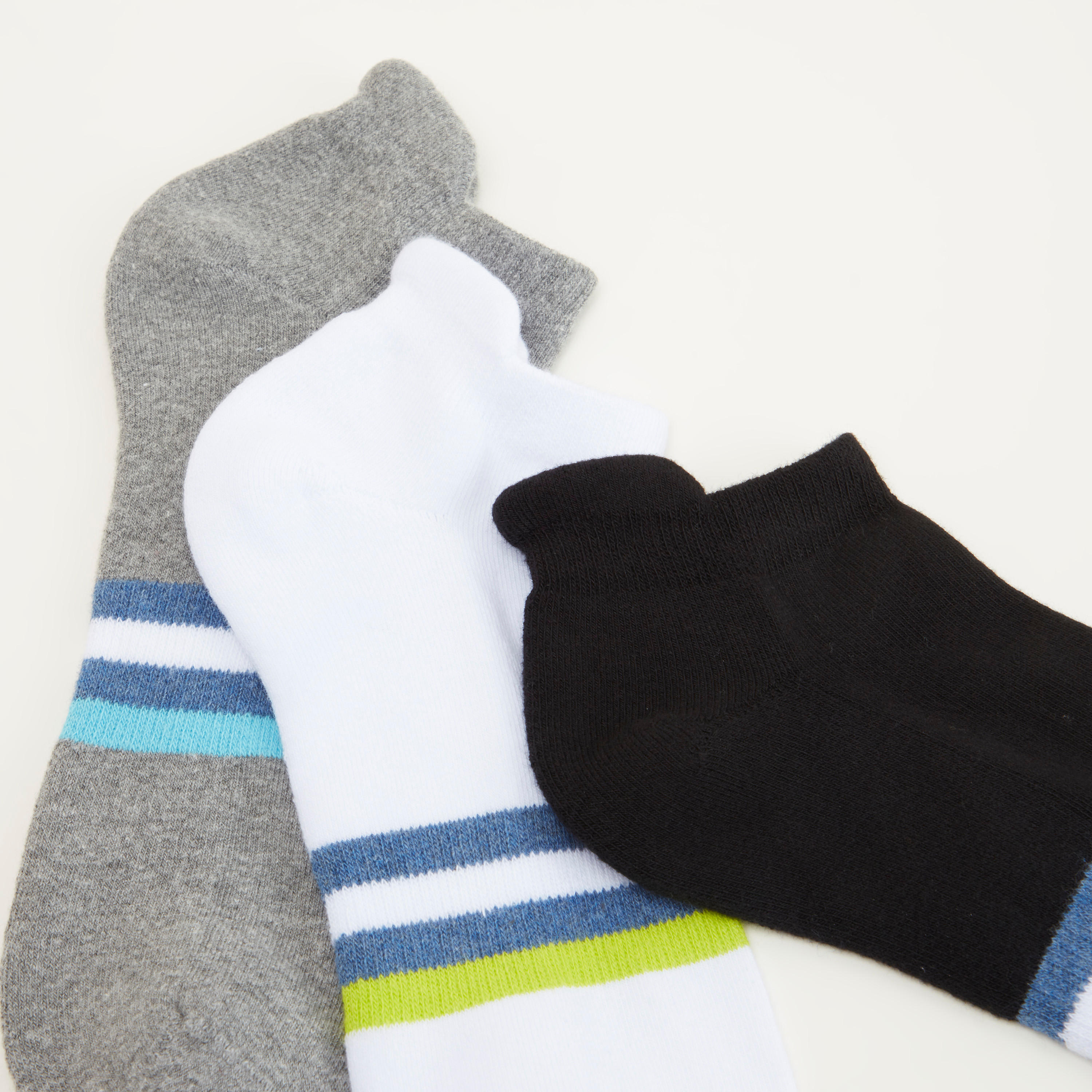 جوارب مخطّطة بطول الكاحل - طقم من 3 أزواج-men-socks-image-1