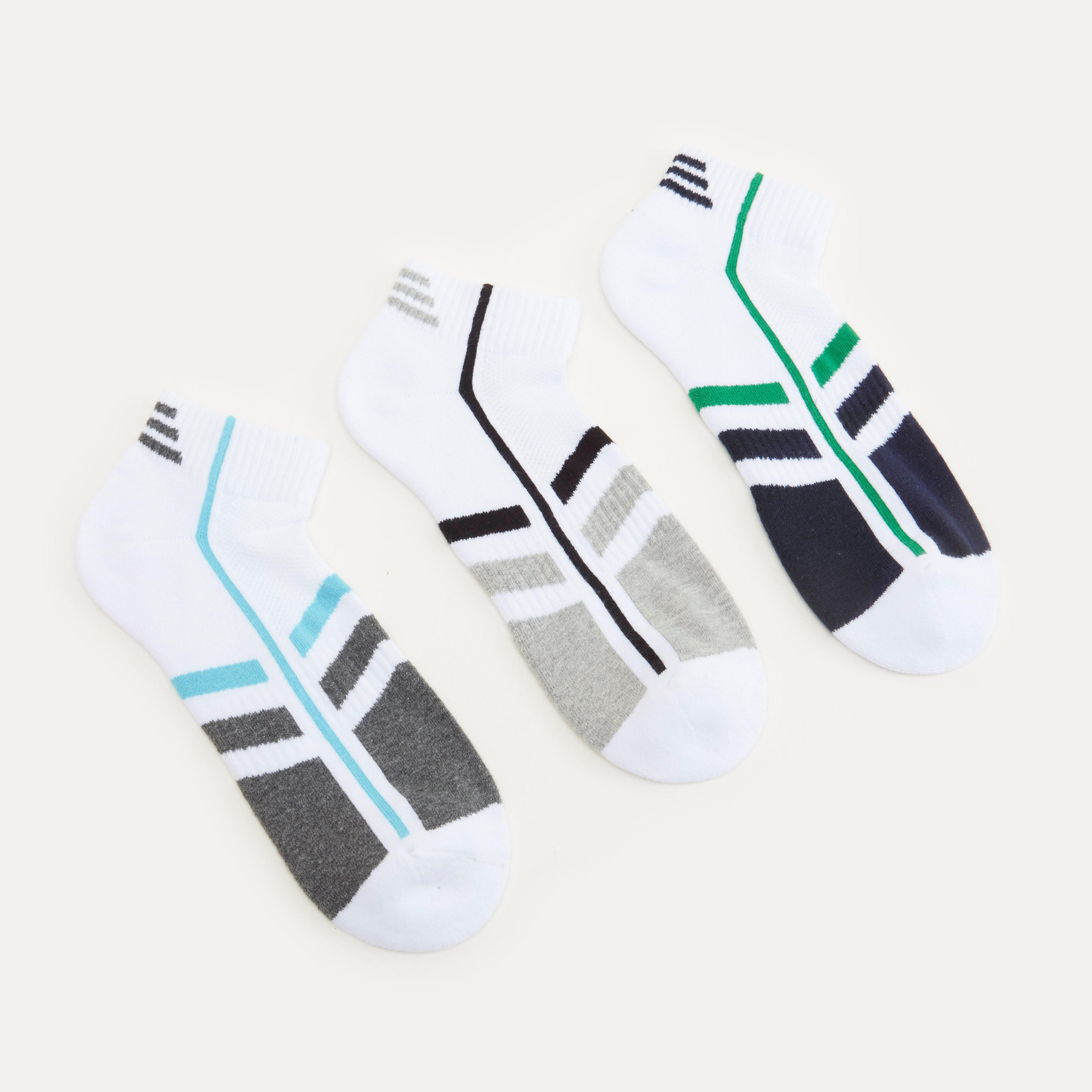 Set of 3 - Striped Ankle Length Socks-men-socks-image-1