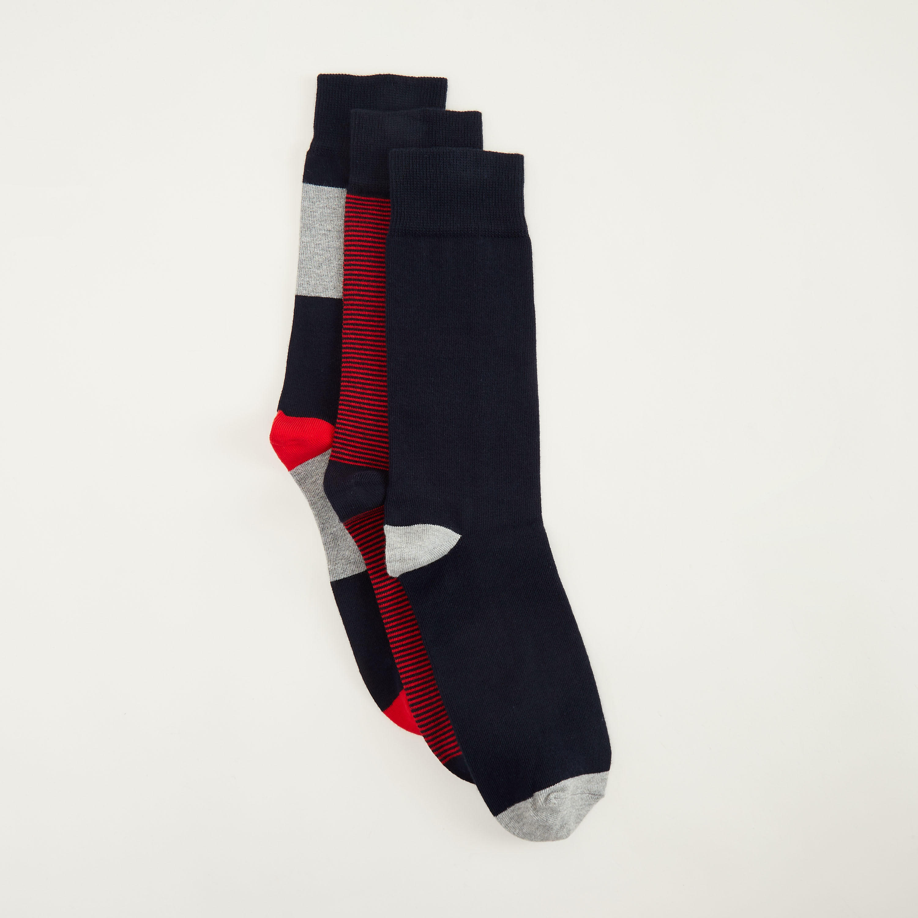جوارب متنوّعة بطول ربلة السّاق - طقم من 3 أزواج-men-socks-image-2