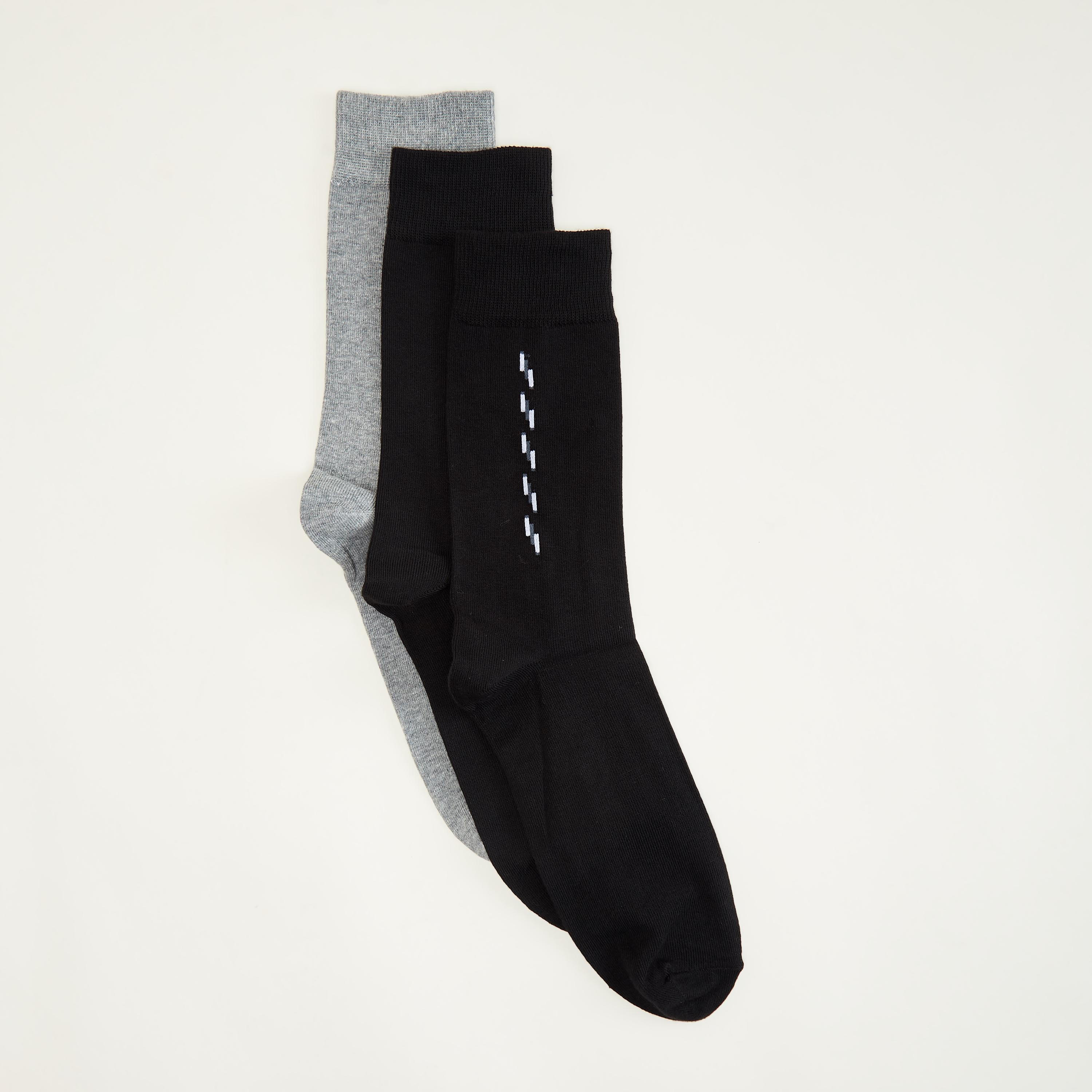 جوارب متنوّعة بطول ربلة السّاق - طقم من 3 أزواج-men-socks-image-2