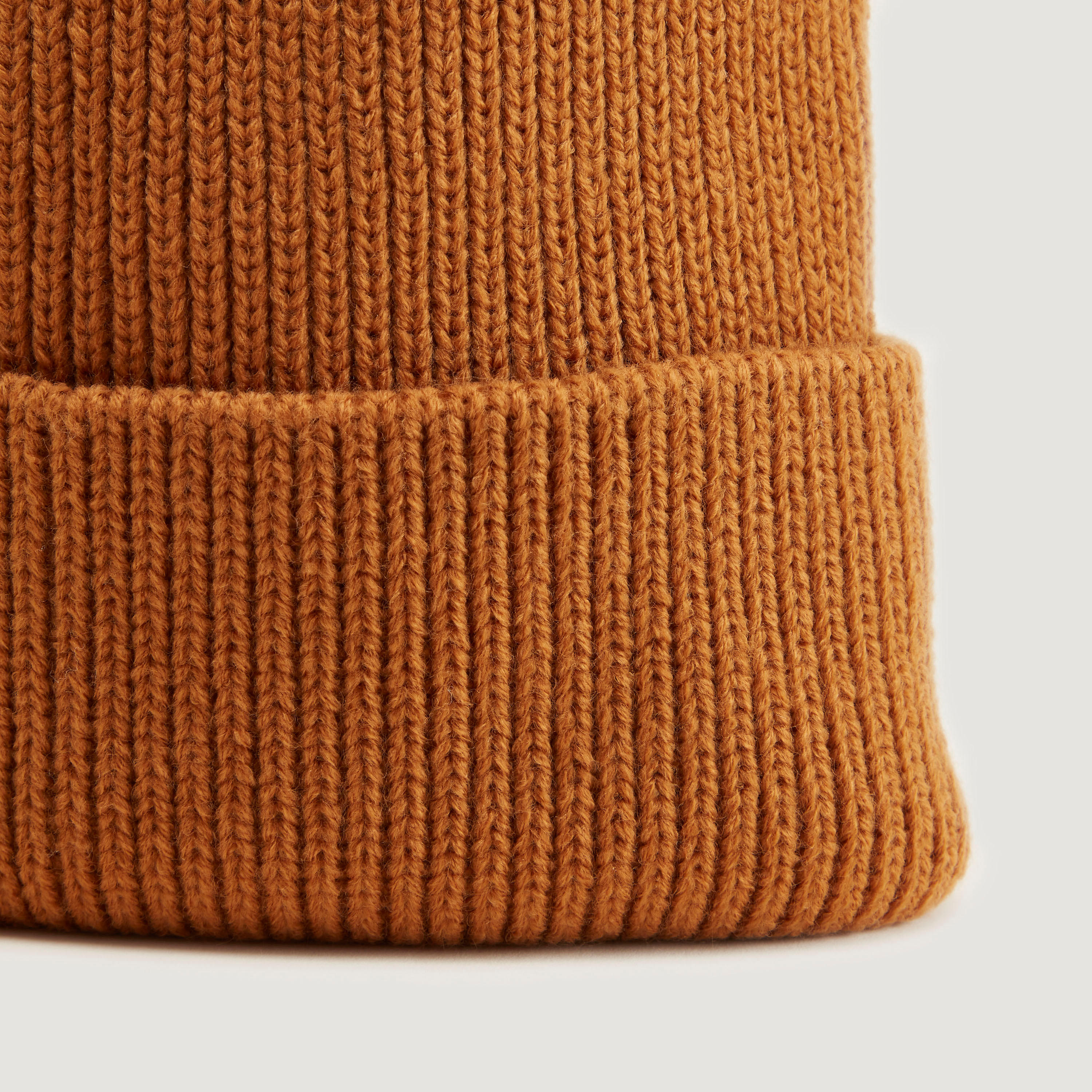Textured Beanie with Cuffed Hem-men-caps-image-3