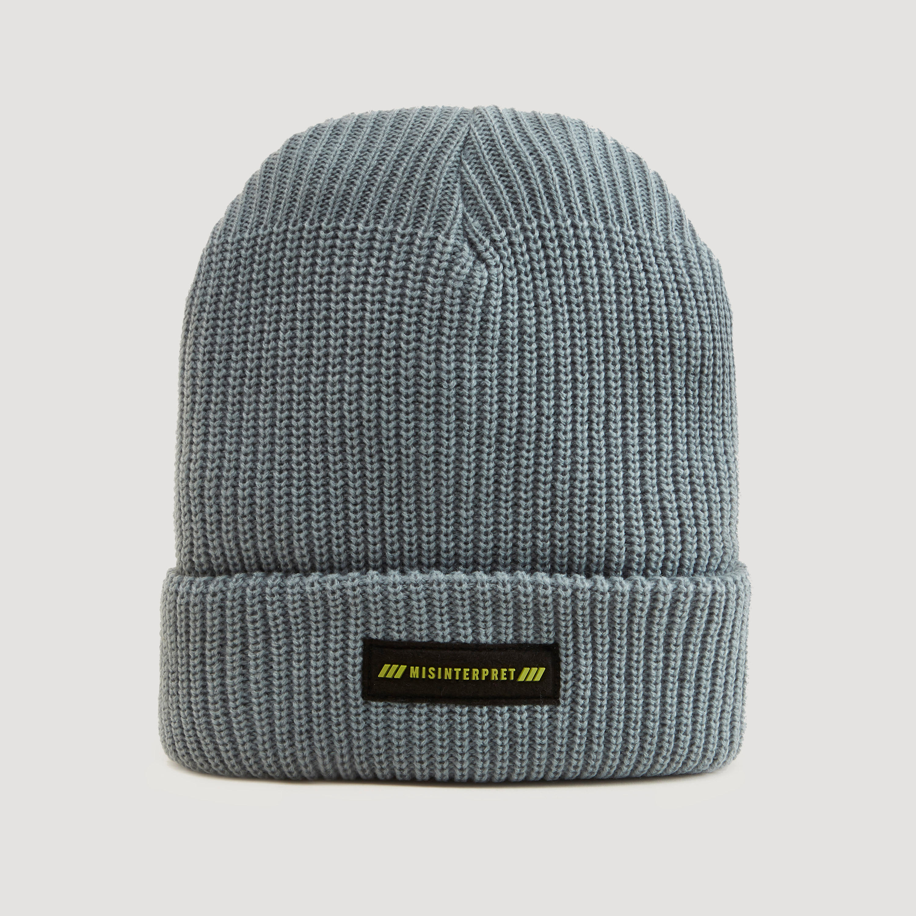 Textured Beanie with Cuffed Hem and Applique Detail-men-caps-image-1