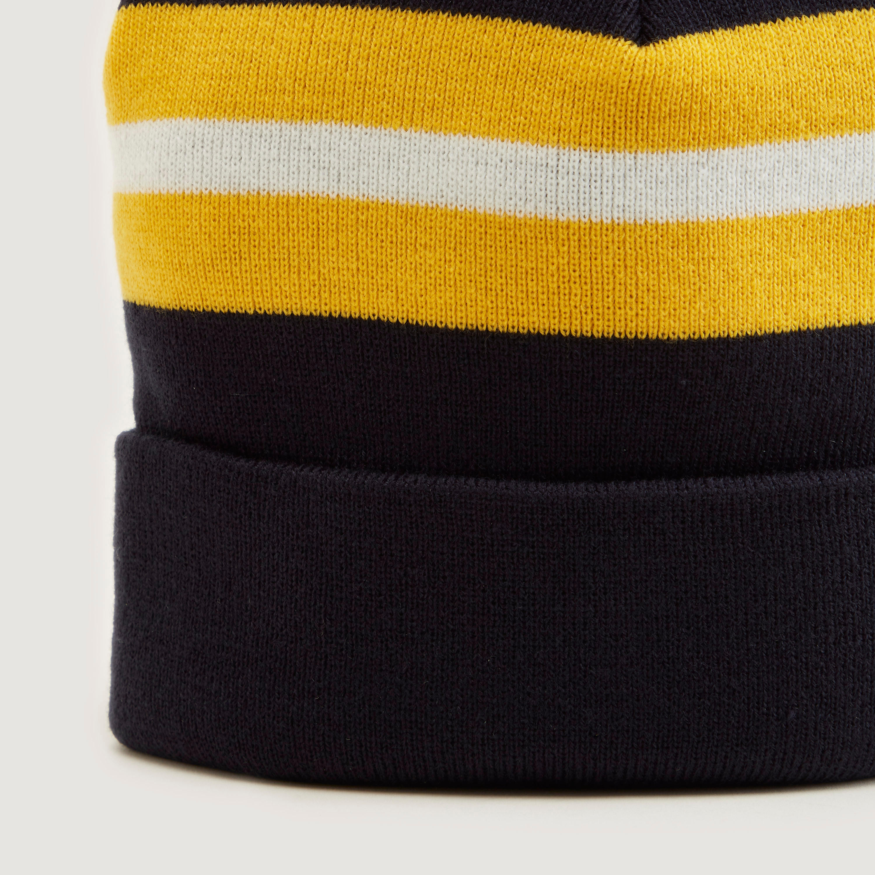 Striped Beanie with Cuffed Hem-men-caps-image-3