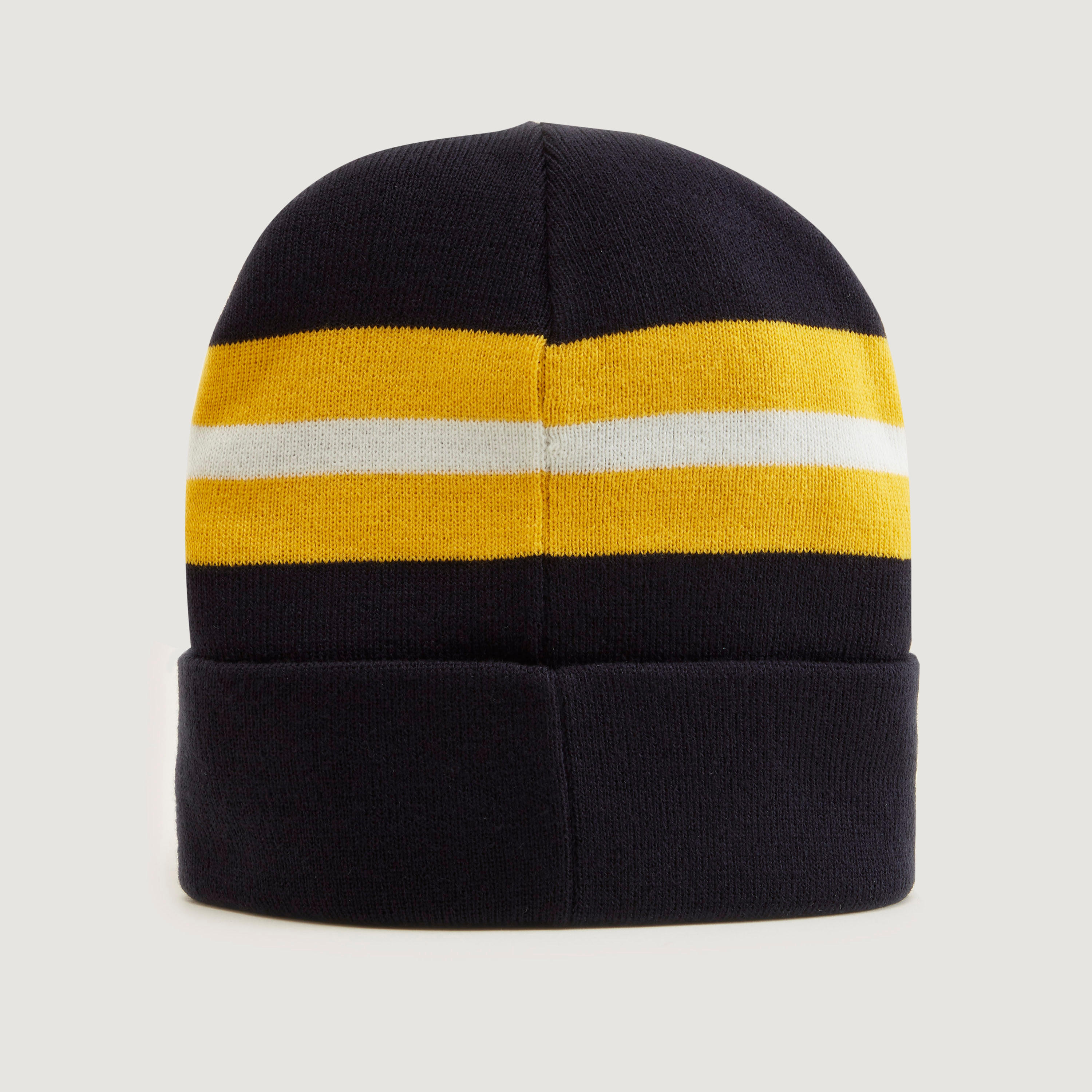 Striped Beanie with Cuffed Hem-men-caps-image-4