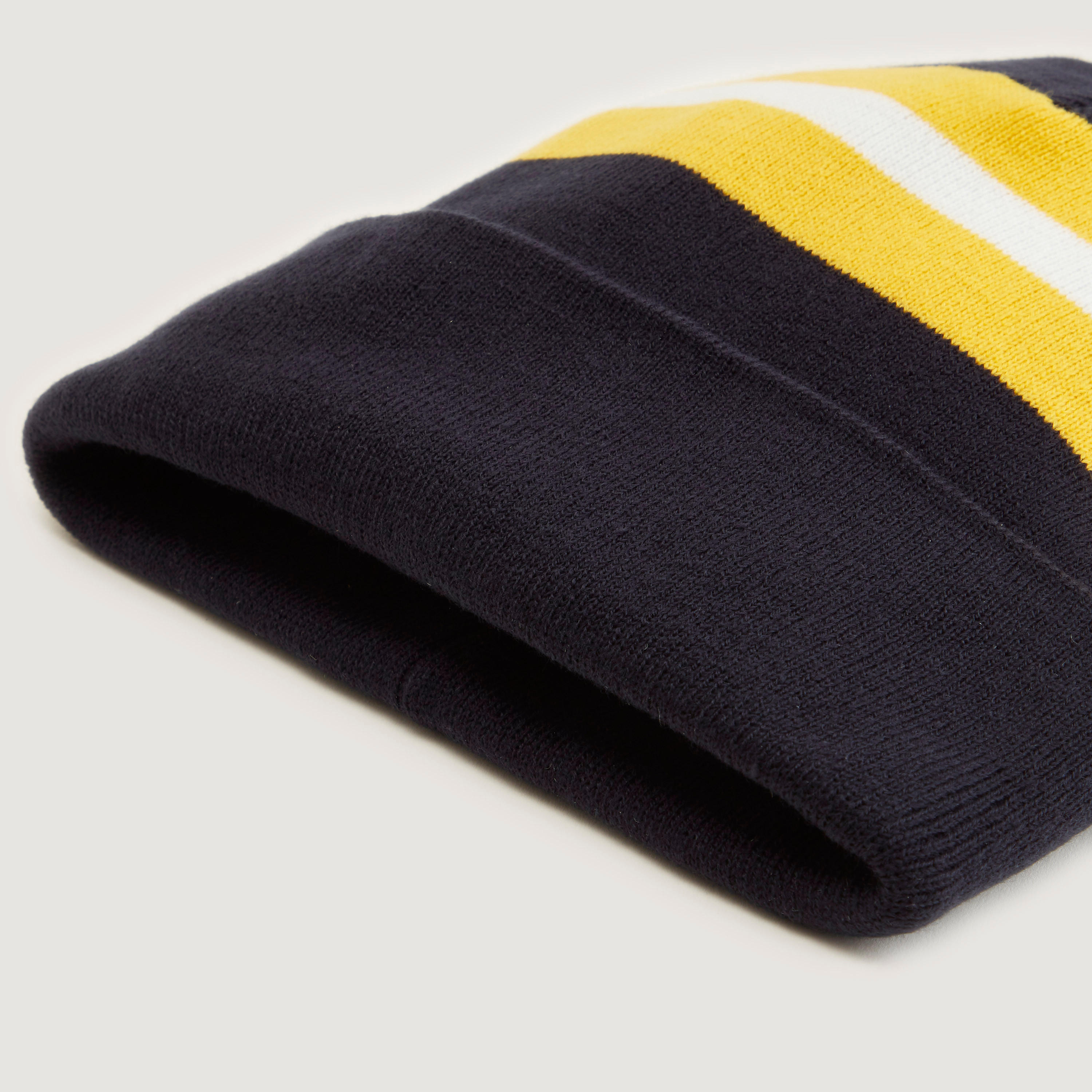 Striped Beanie with Cuffed Hem-men-caps-image-5