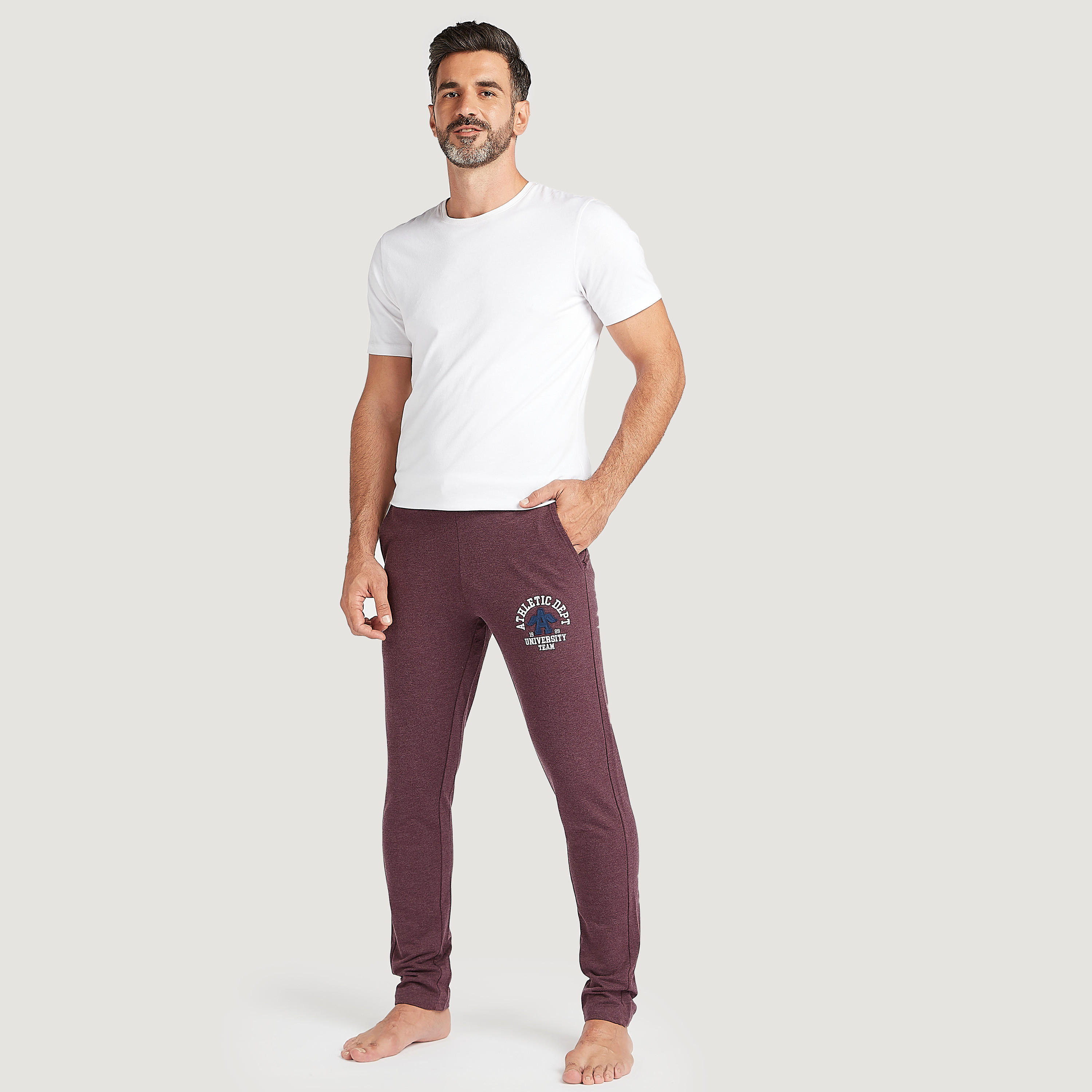 Embroidered Full Length Pyjamas with Drawstring Closure and Pockets-men-clothing-nightwear-pyjamaandshorts-image-2