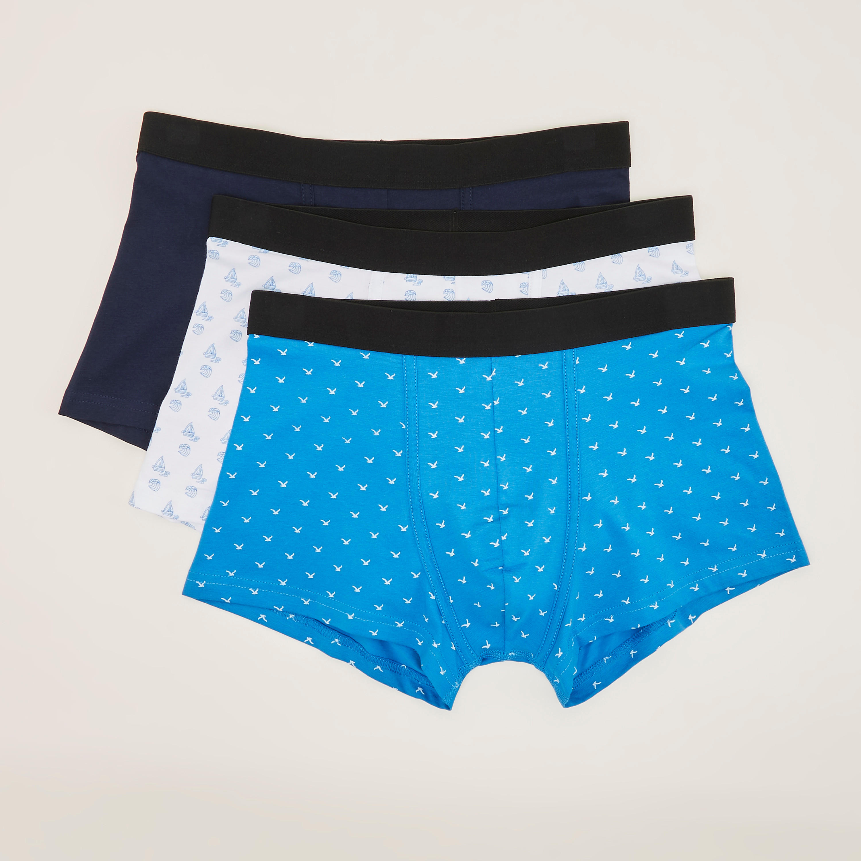 Set of 3 - Assorted Trunks with Elasticated Waistband-men-clothing-innerwear-underwear-image-1