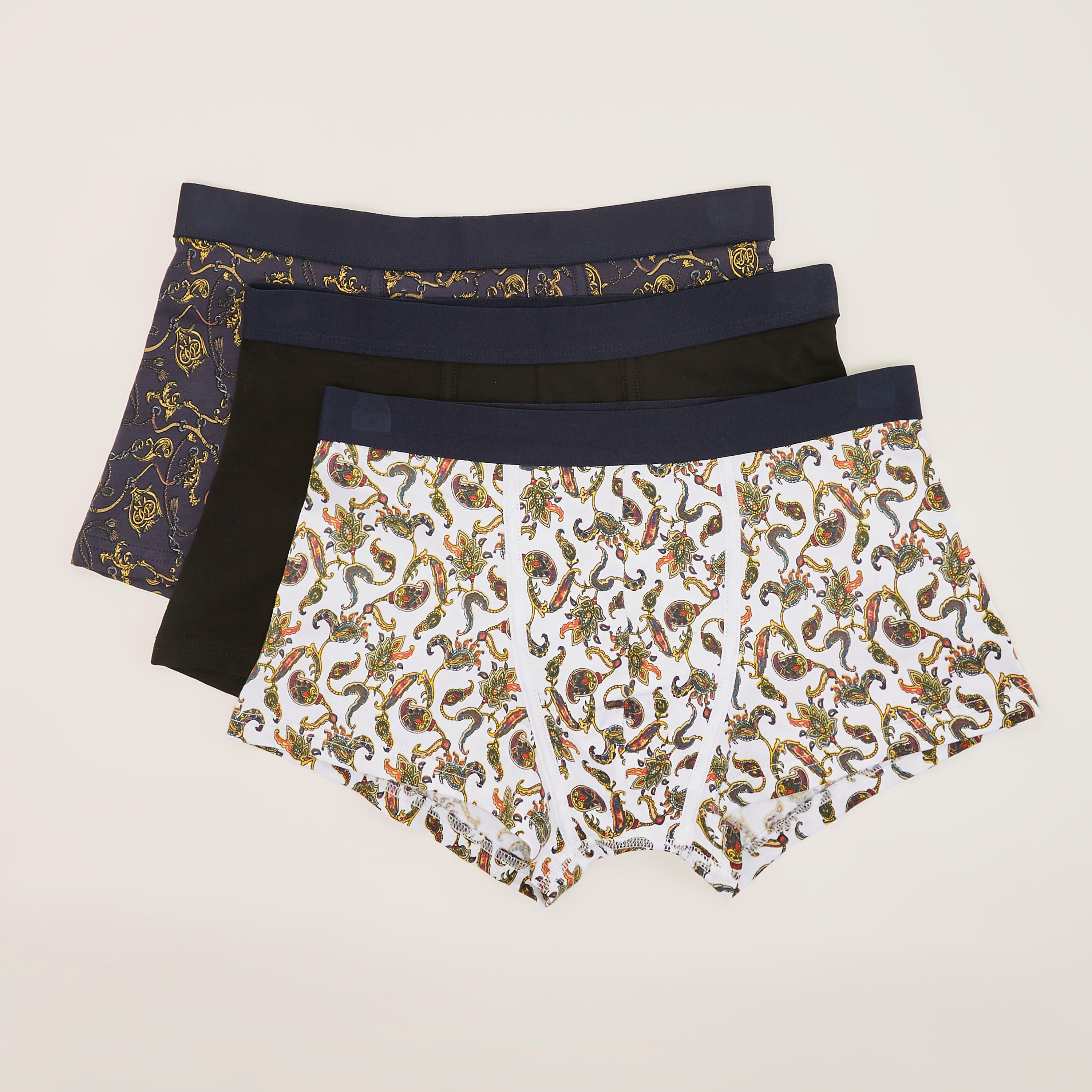 شورتات ترانك متنوّعة بخصر مطّاطي - طقم من 3-men-clothing-innerwear-underwear-image-4