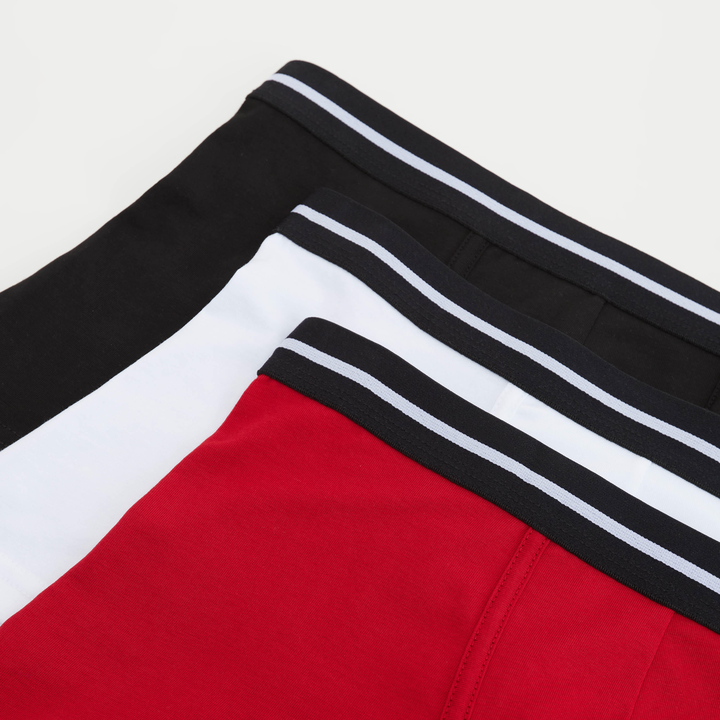 Set of 3 - Solid Trunks with Striped Elasticated Waistband-men-clothing-innerwear-underwear-image-2