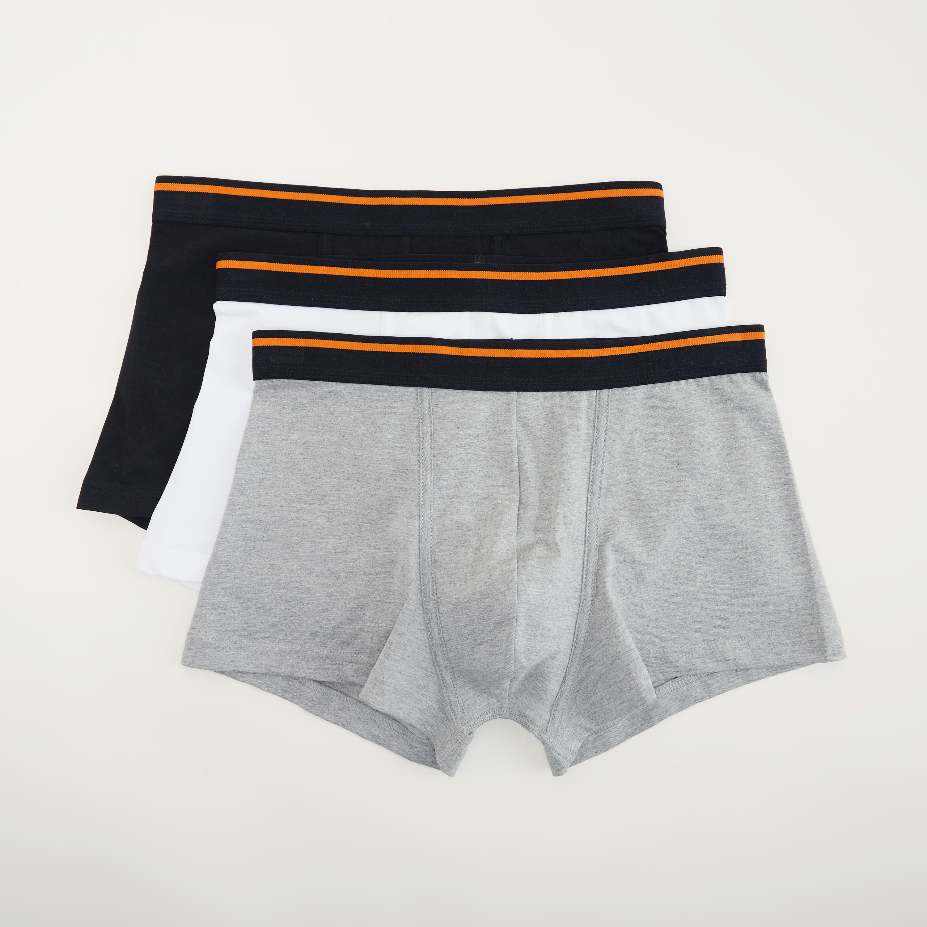 Set of 3 - Solid Trunks with Elasticated Waistband-men-clothing-innerwear-underwear-image-1