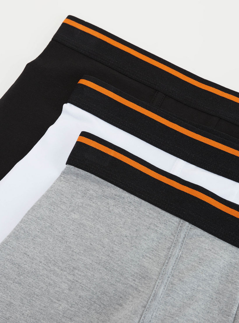Set of 3 - Solid Trunks with Elasticated Waistband-men-clothing-innerwear-underwear-image-2